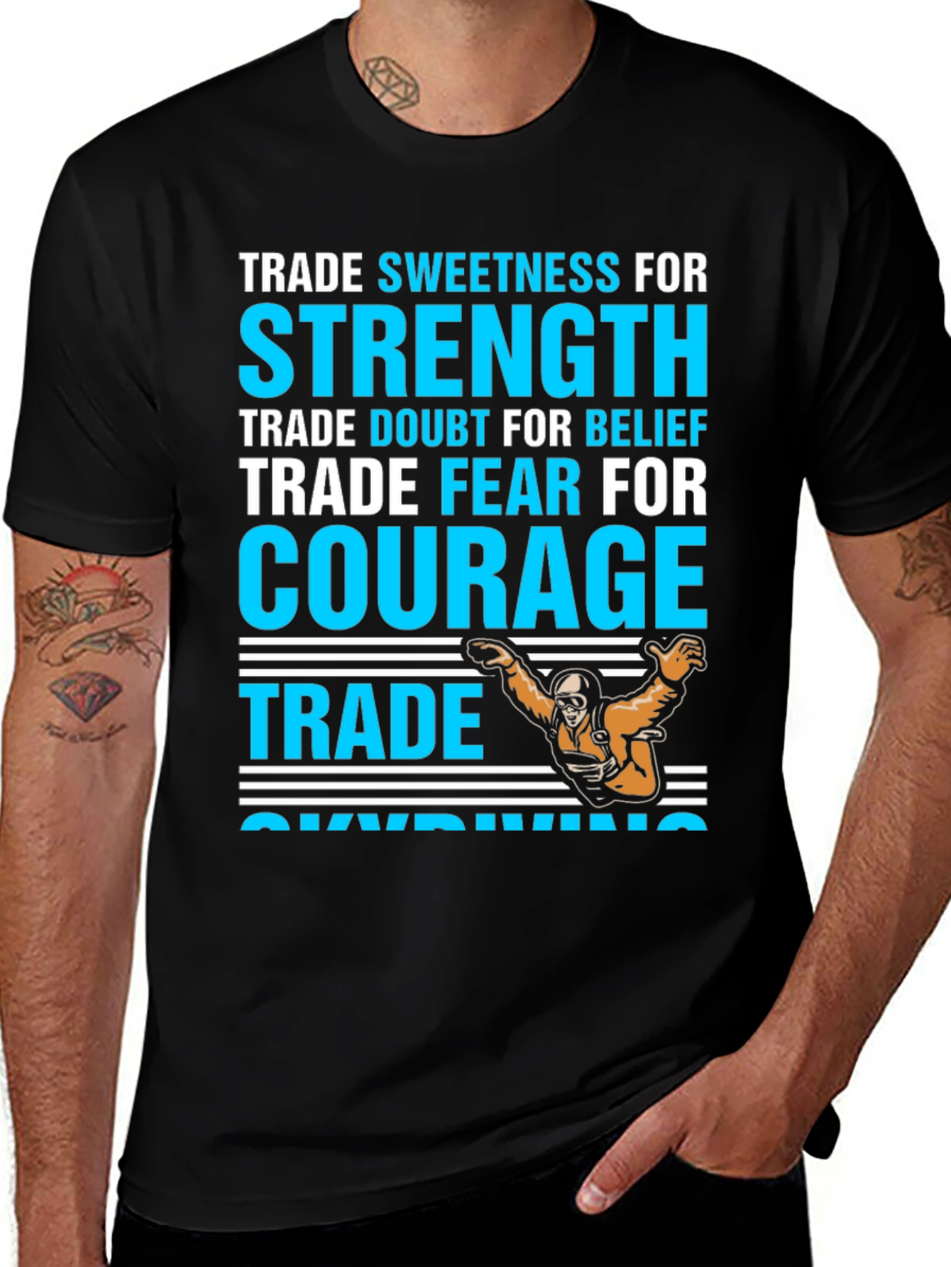 Variant 17 of Courage Skydiving Graphic T-Shirt