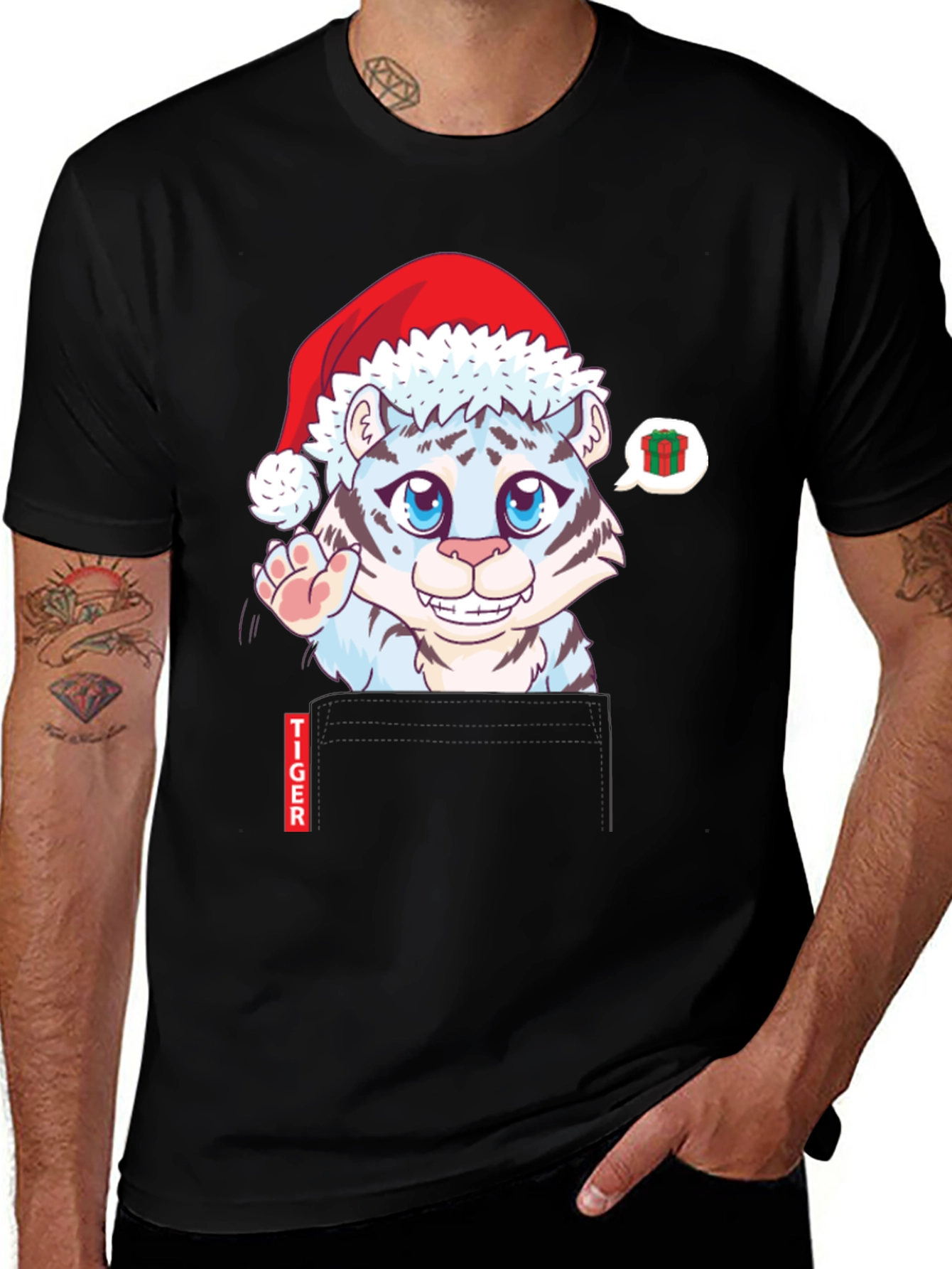 Variant 25 of Festive Tiger Graphic Tee - Holiday Cheer