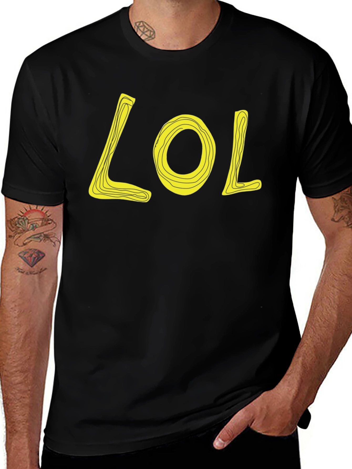 Variant 15 of LOL Graphic Print Black T-Shirt