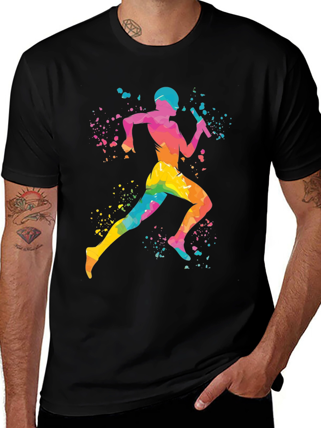 Variant 28 of Men's Colorful Runner Graphic Tee