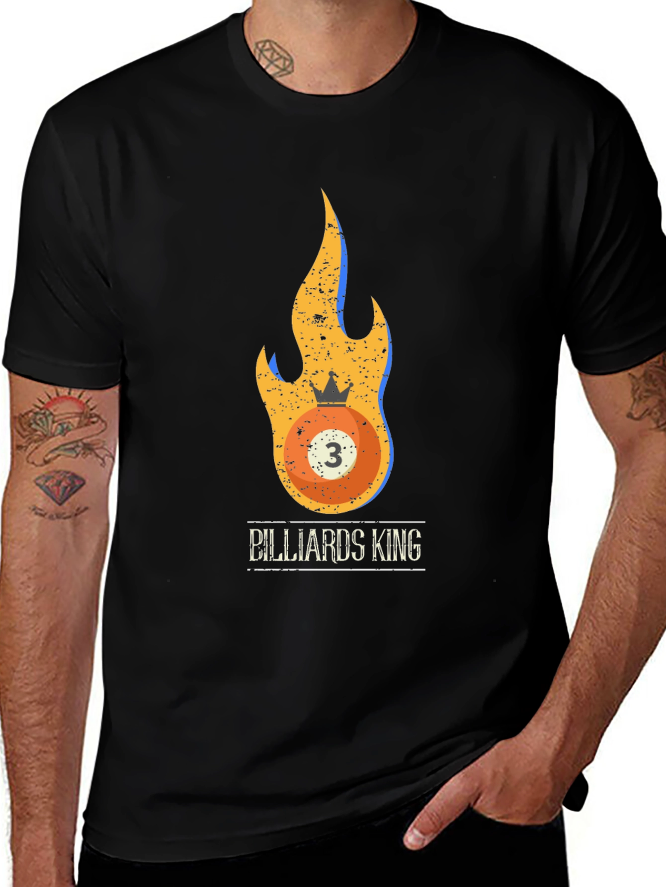 Variant 30 of Billiards King Graphic T-Shirt - Black