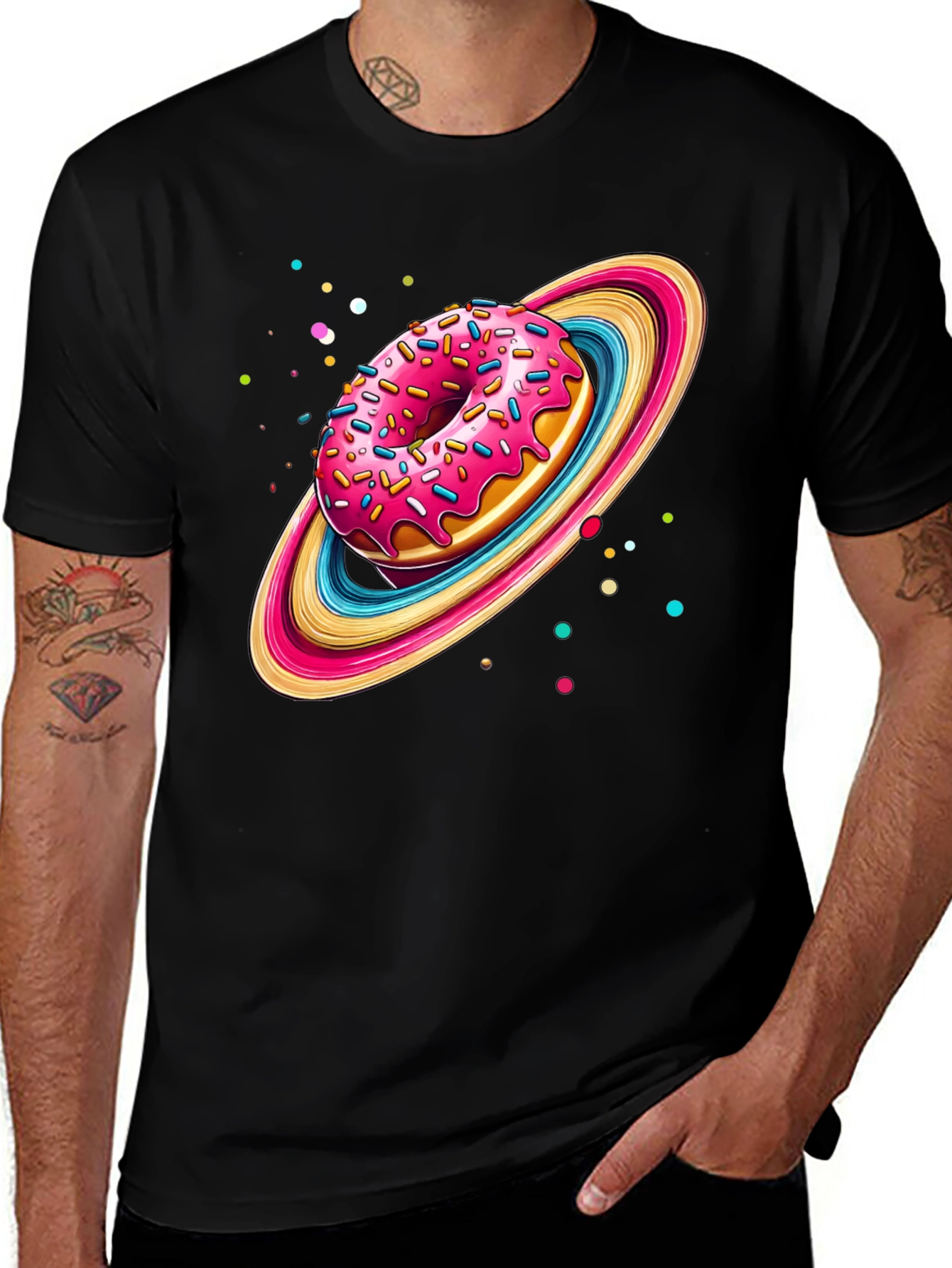 Variant 5 of Donut Planet Graphic Tee - Unique Space Design T-Shirt