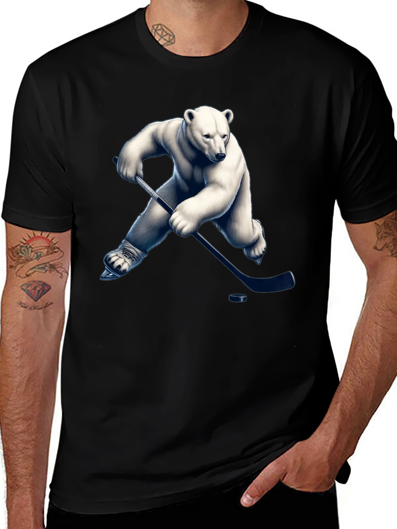 Variant 13 of Polar Bear Hockey Graphic T-Shirt