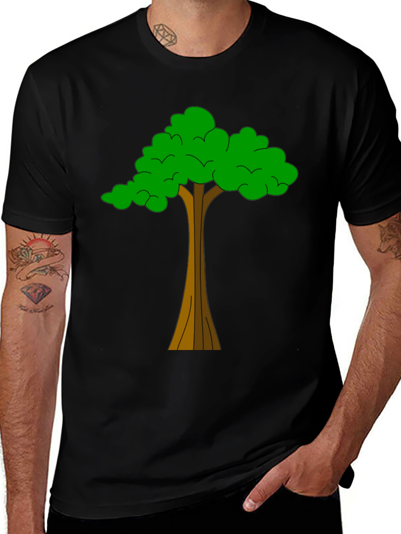 Black Tree Graphic Tee - Nature Inspired Casual Wear main image