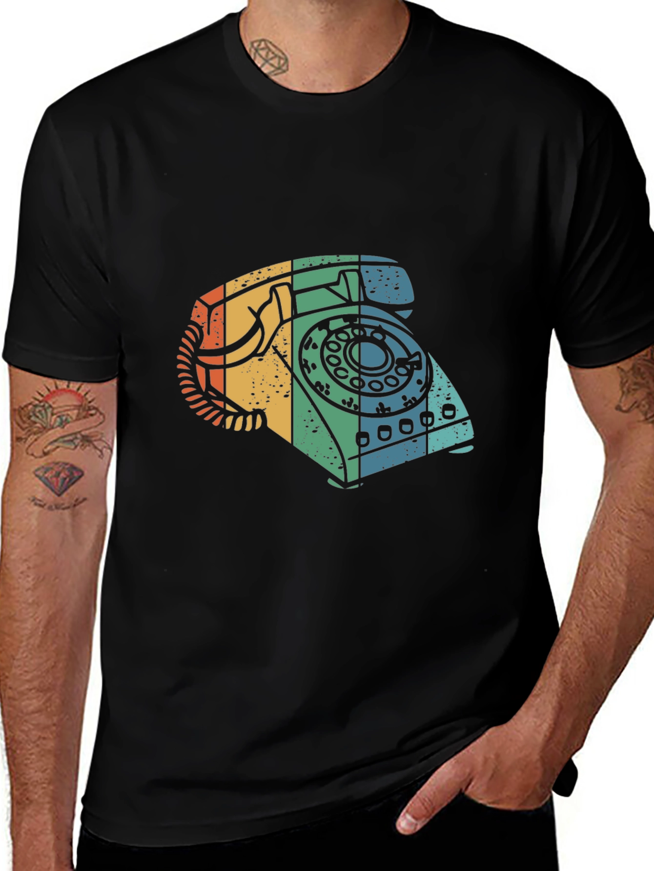 Variant 24 of Retro Rotary Phone Graphic Tee - Vintage Style Comfort