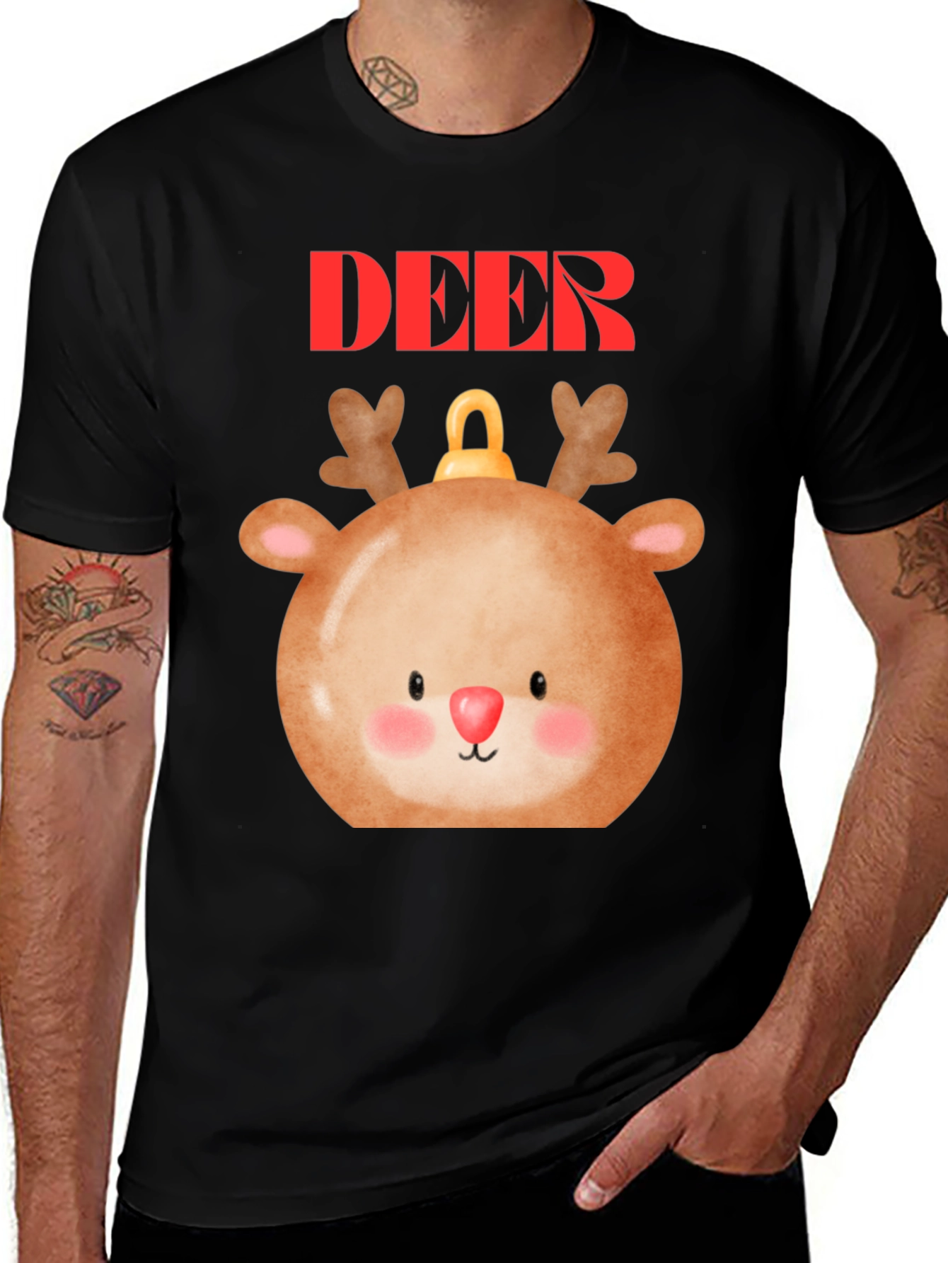 Variant 13 of Cute Deer Ornament T-Shirt - Holiday Festive Style