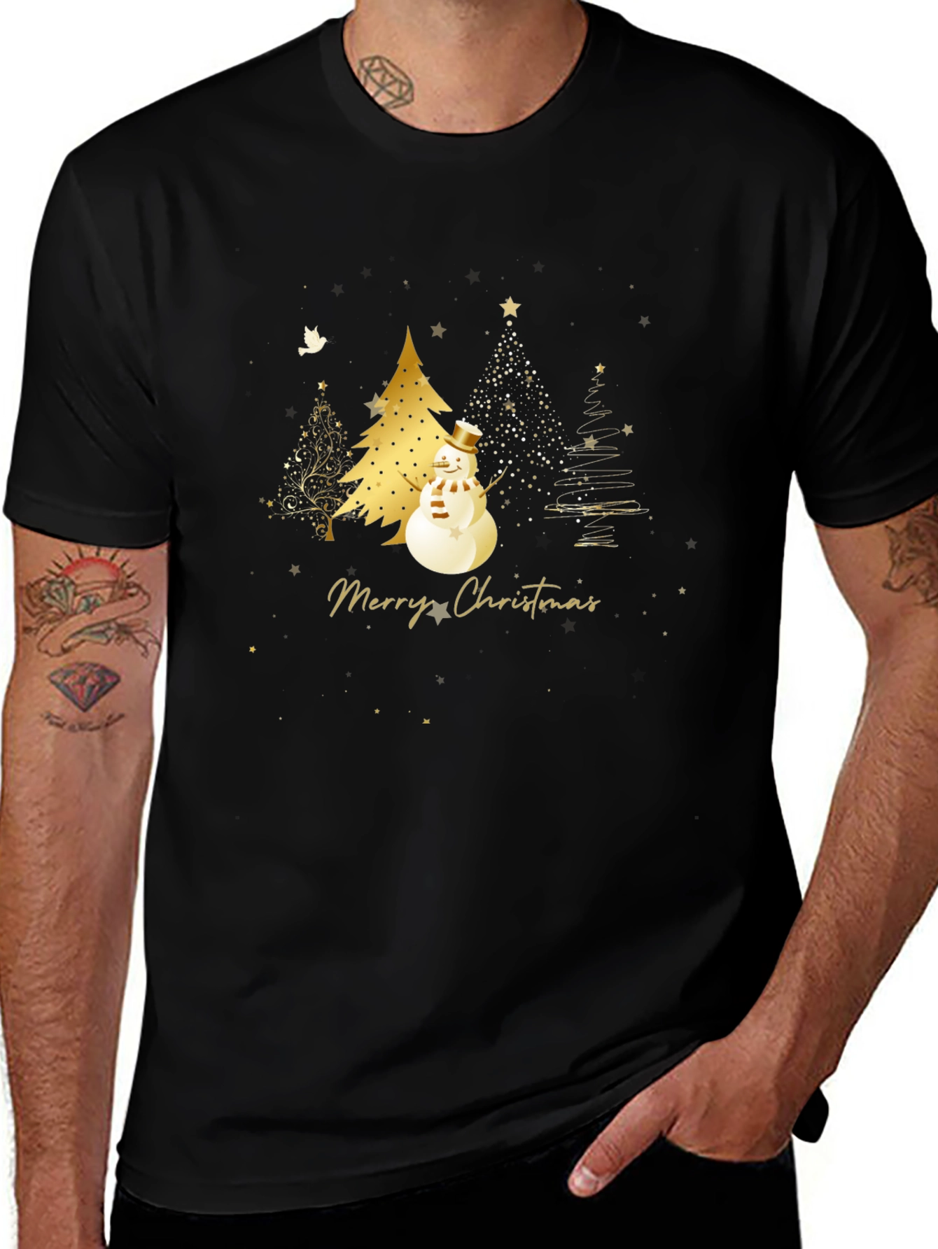 Festive Merry Christmas Snowman T-Shirt