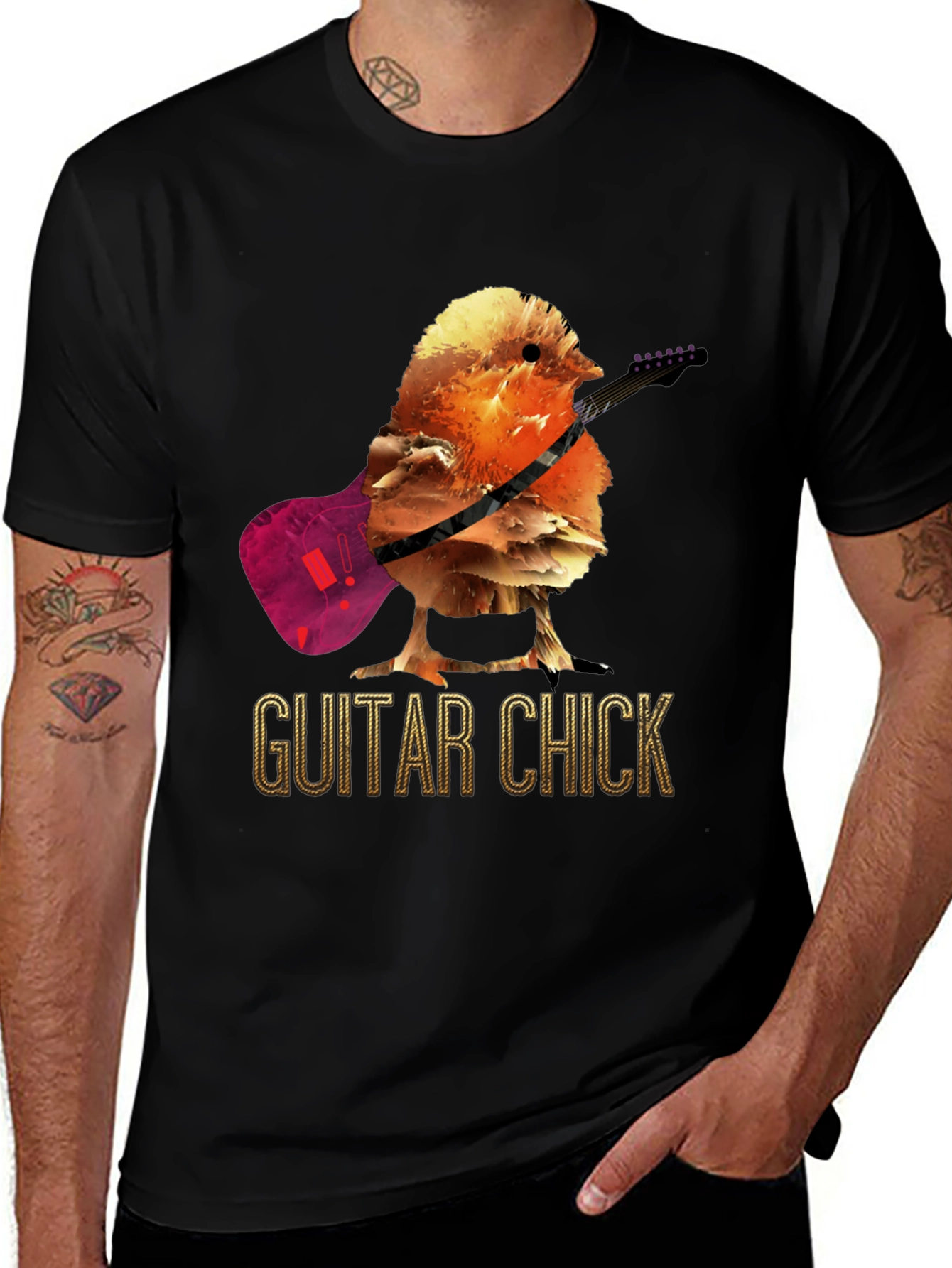 Variant 13 of Guitar Chick T-Shirt - Music Bird Tee