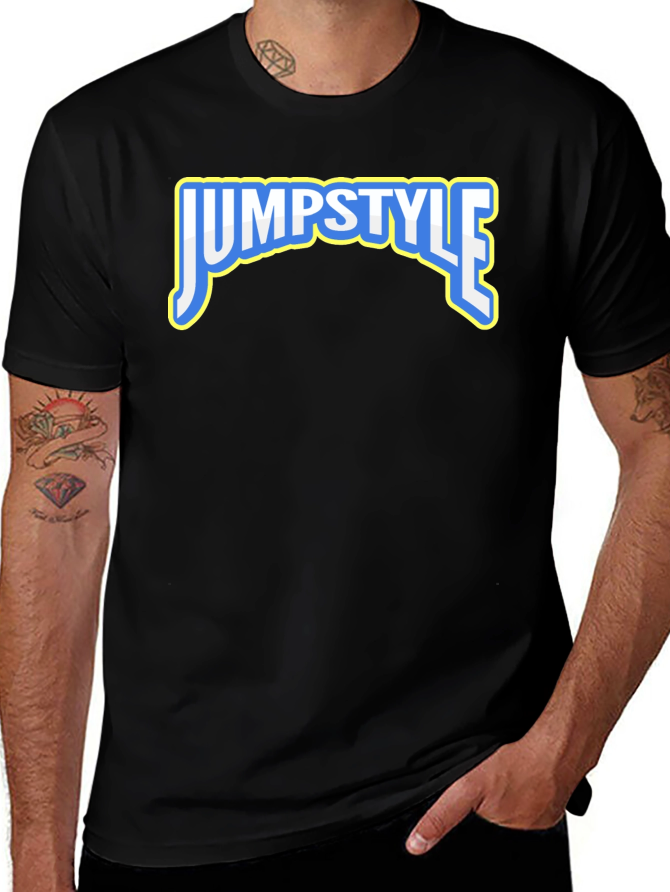 Jumpstyle Graphic Tee - Black Cotton Short Sleeve