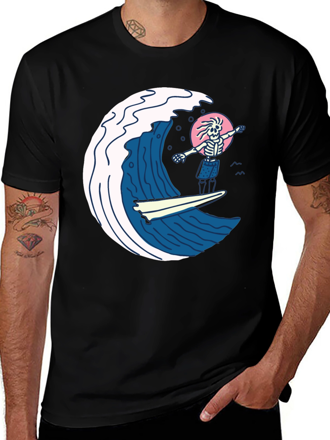 Variant 29 of Skeleton Surfer Graphic Tee