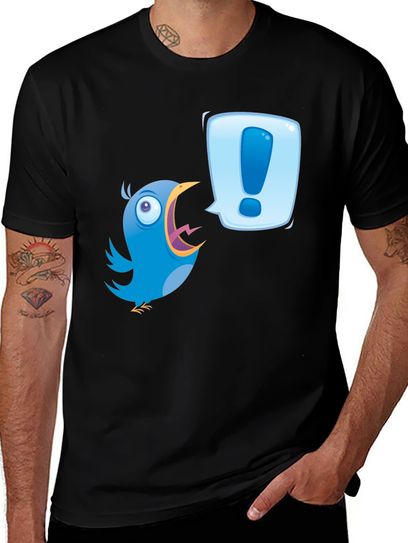 Variant 4 of Cartoon Bird Exclamation T-Shirt