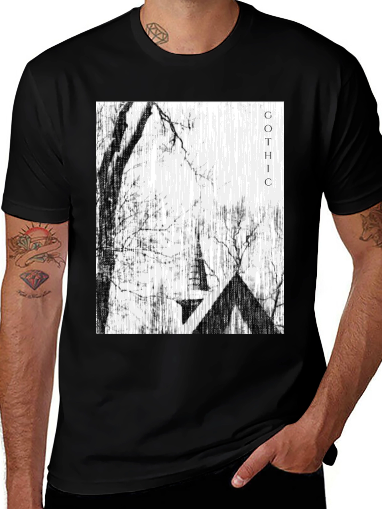 Gothic Church T-Shirt - Black