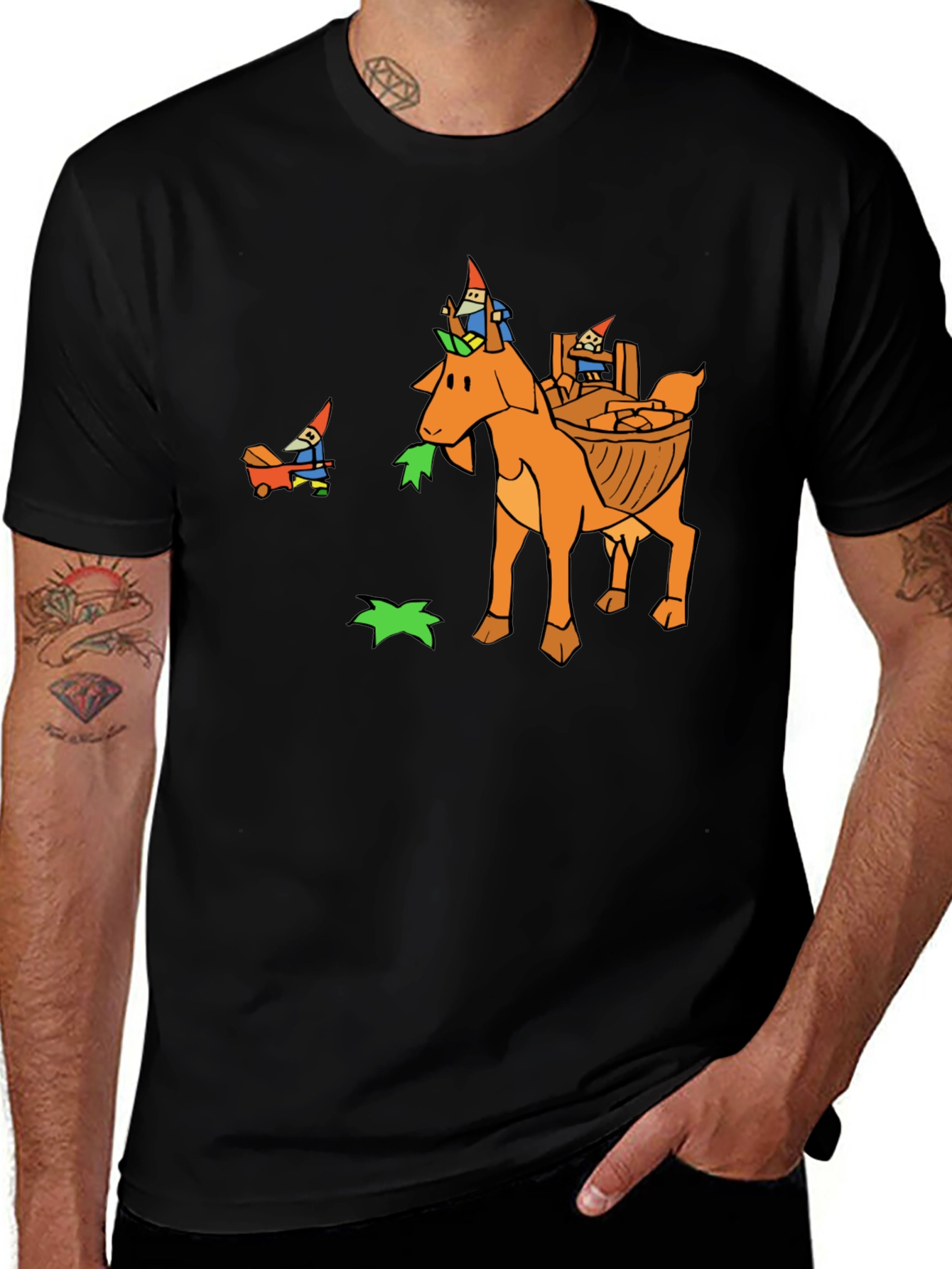 Variant 25 of Whimsical Gnome Goat T-Shirt - Unique Graphic Tee