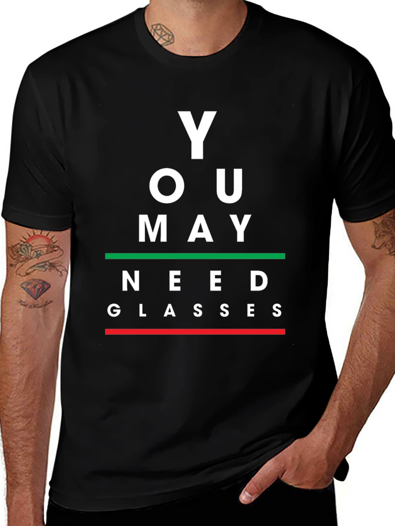 Variant 21 of You May Need Glasses Black Graphic Tee