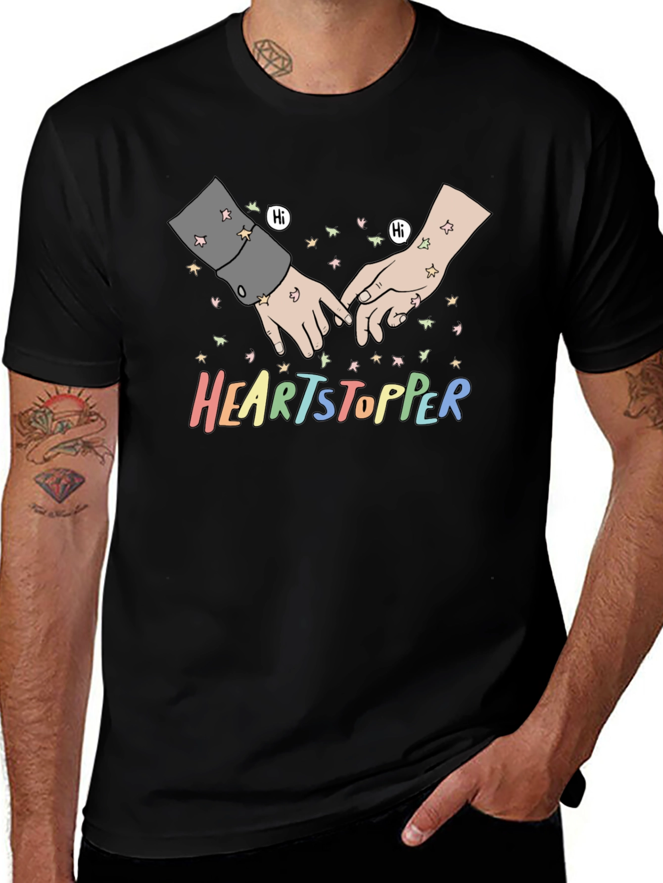 Heartstopper Hand Drawn Graphic Tee - Black