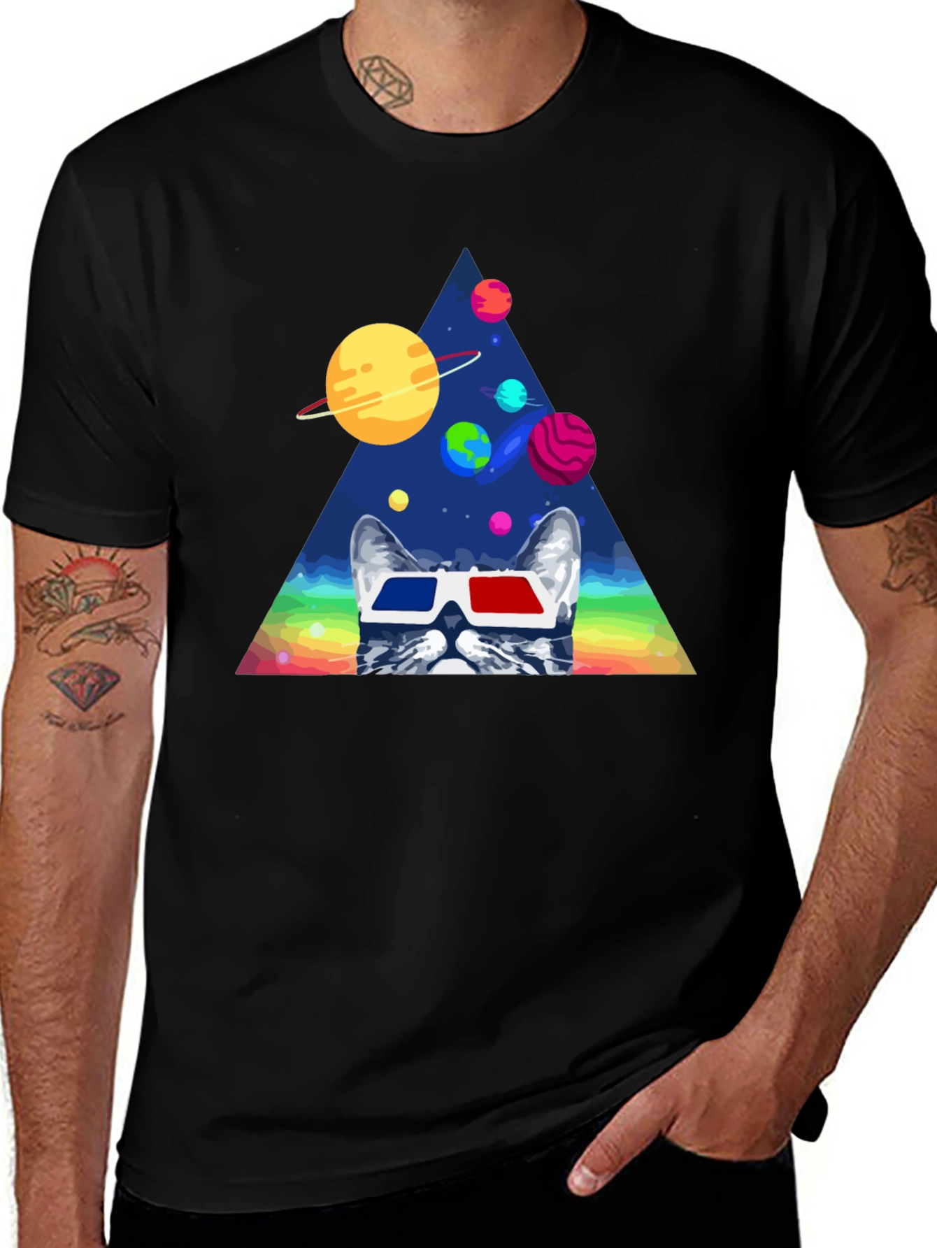 Cosmic Cat 3D Glasses T-Shirt