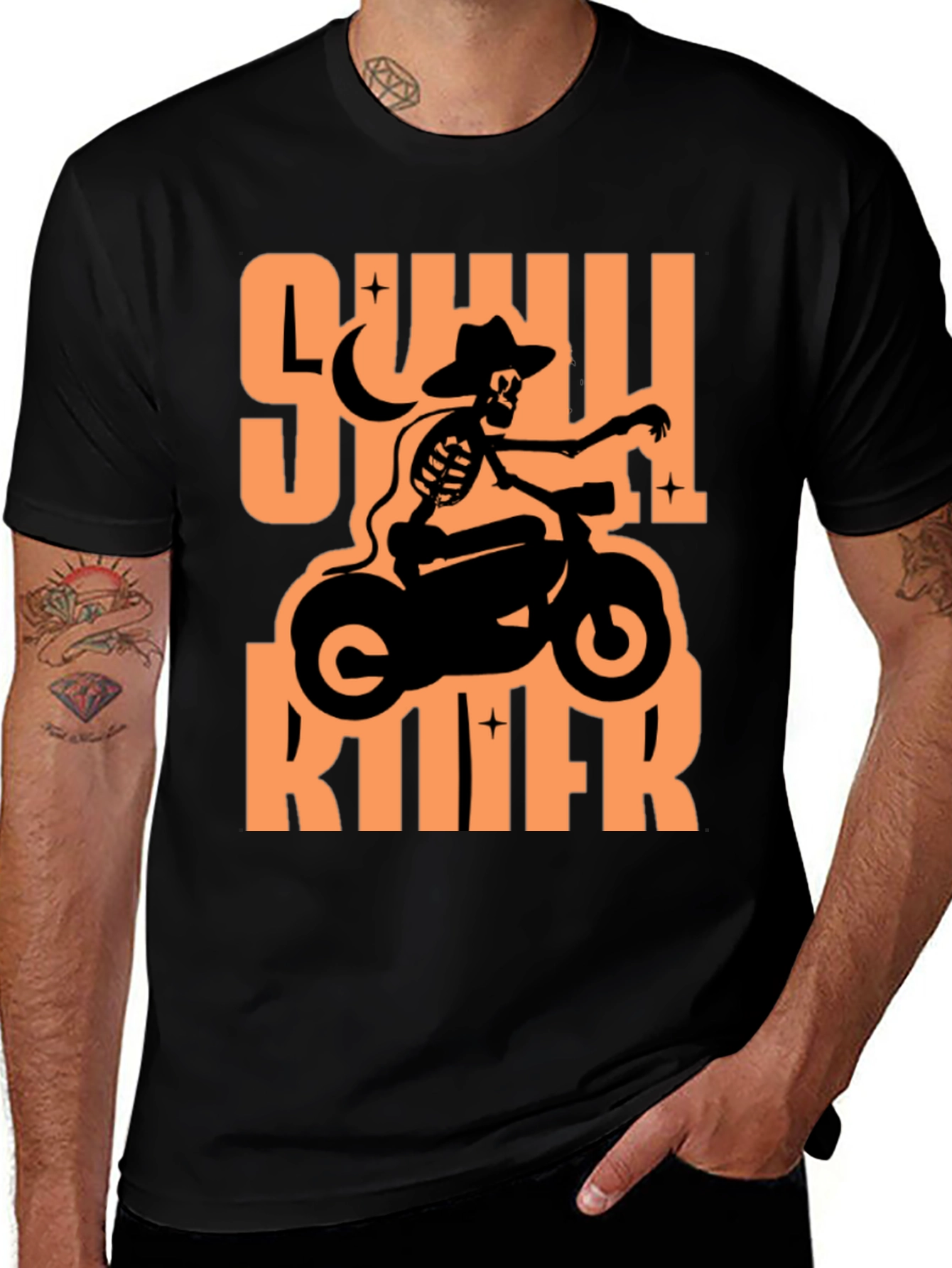 Variant 9 of Skull Rider Graphic T-Shirt - Black