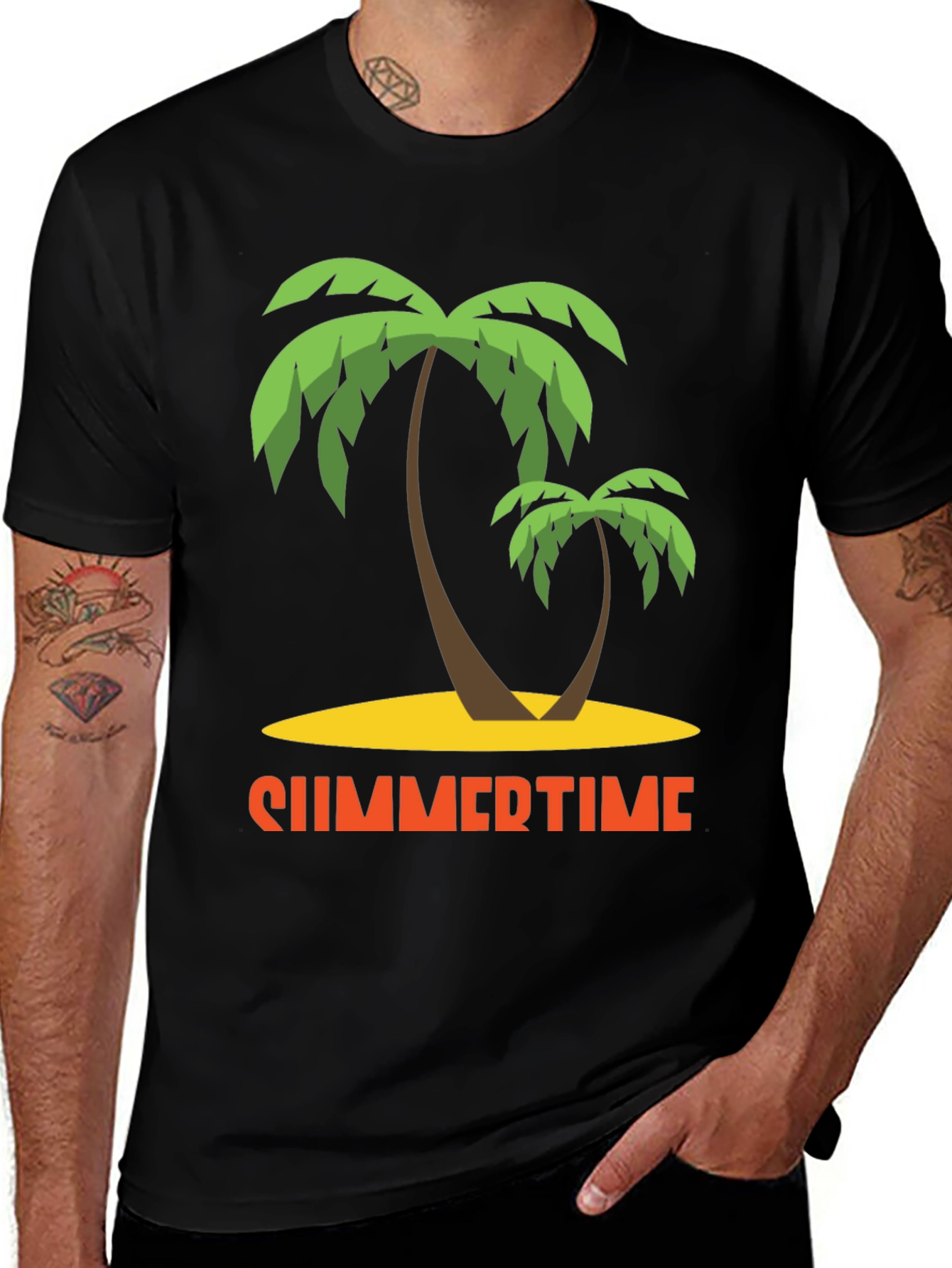Summertime Palm Tree Graphic T-Shirt