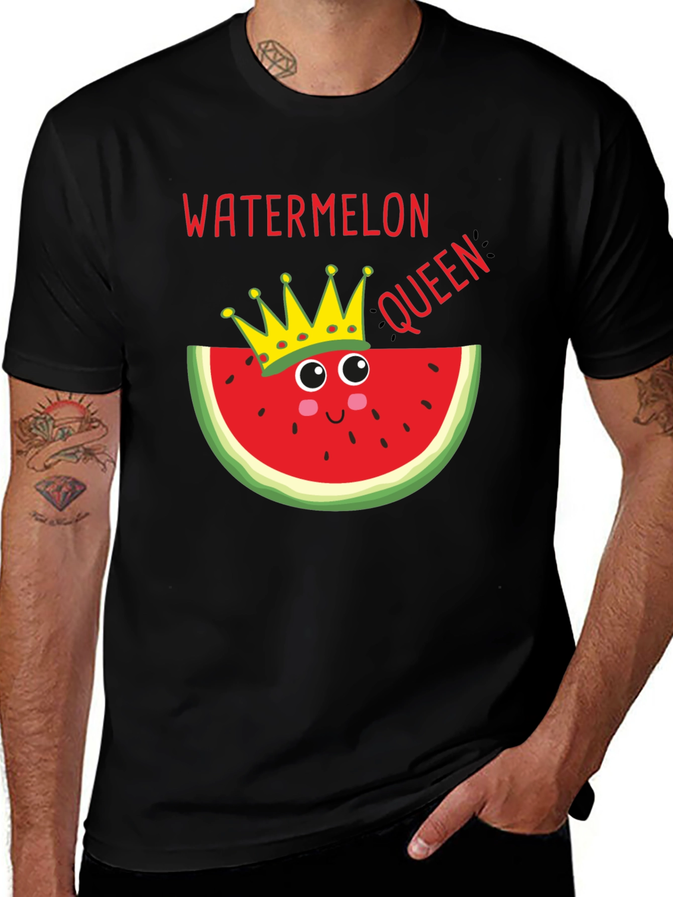 Black Watermelon Queen T-Shirt - Funny Summer Tee main image