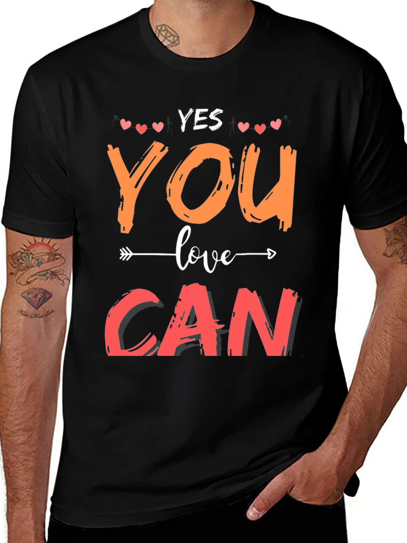 Variant 16 of Yes You Can Motivational Graphic Tee Shirt