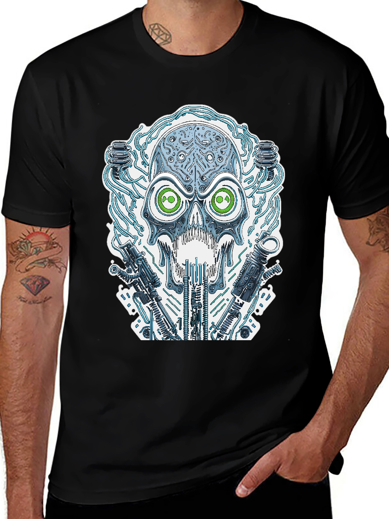 Variant 15 of Cyberpunk Skull T-Shirt