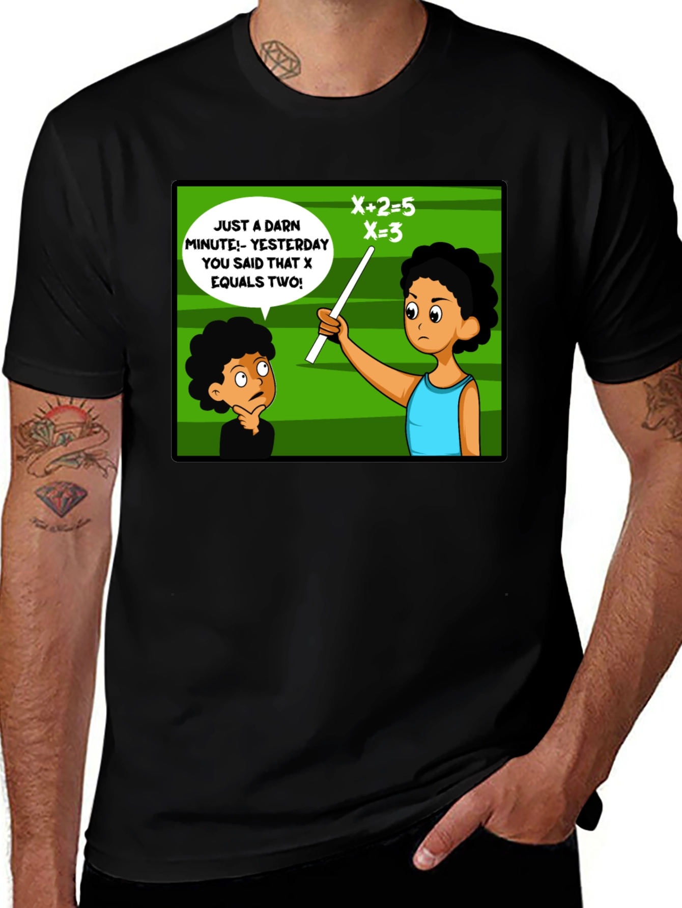 Variant 10 of Funny Math Teacher T-Shirt - X Equals Two!