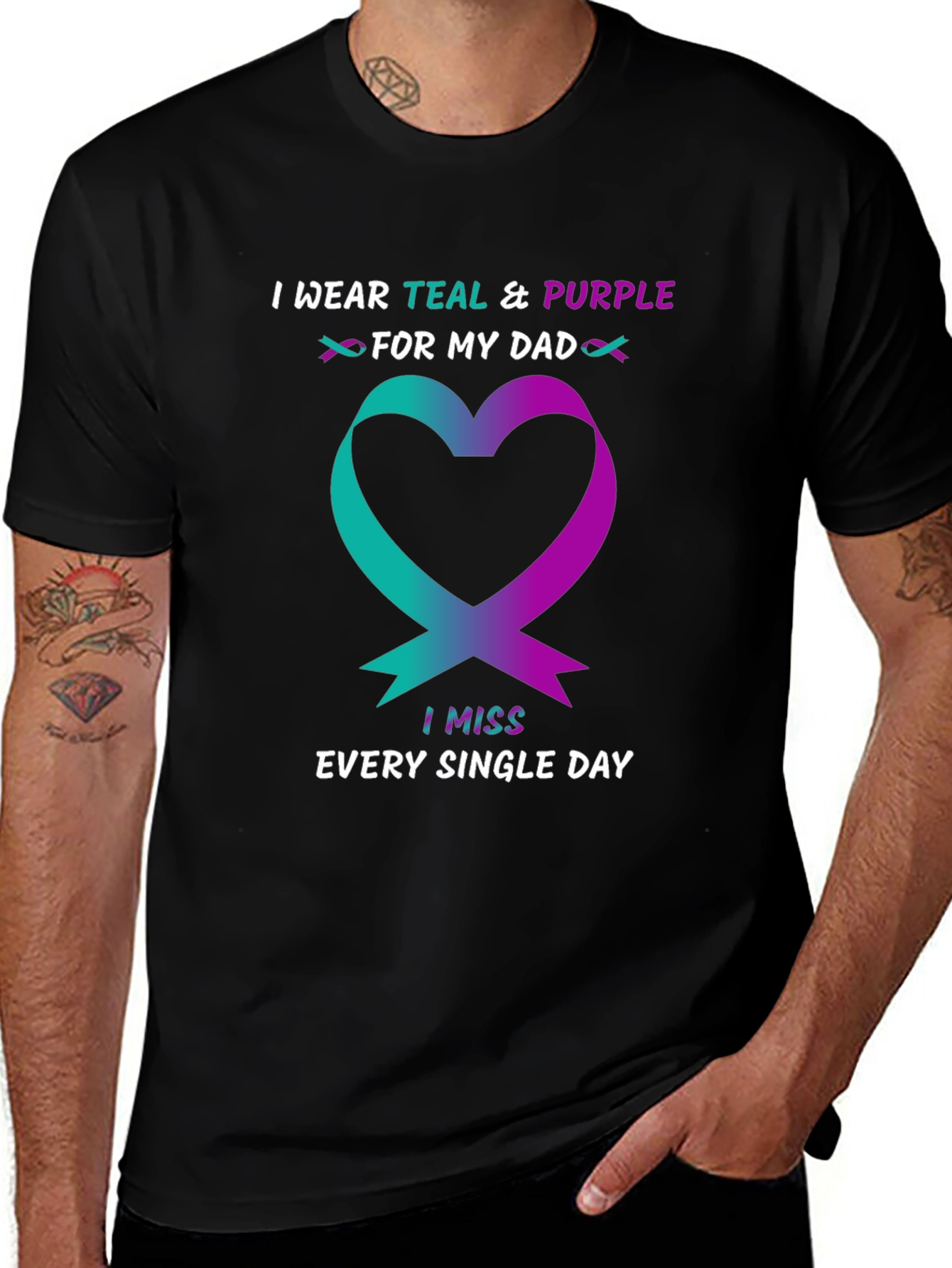 Variant 11 of Teal & Purple Dad Remembrance T-Shirt
