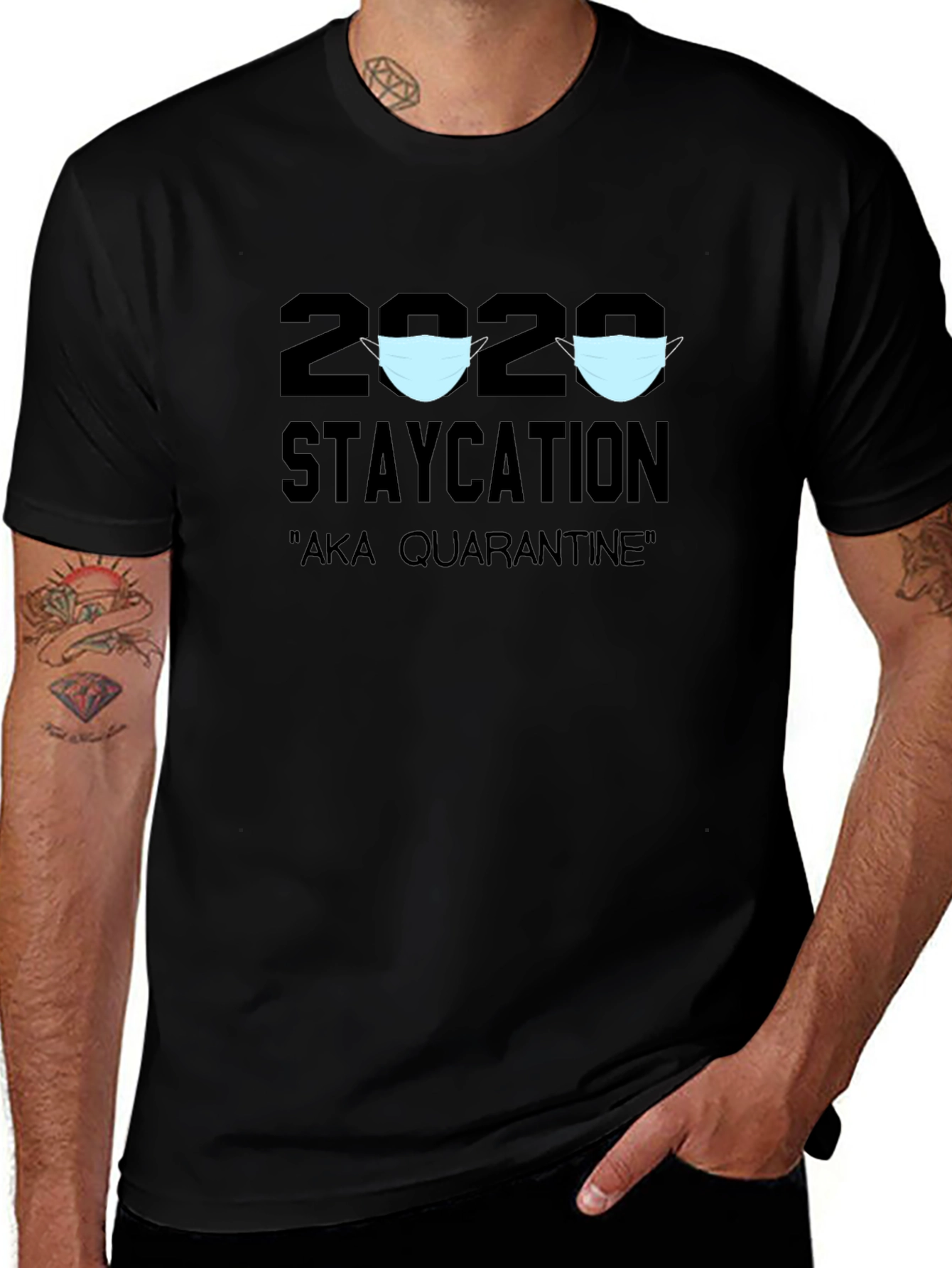 Variant 26 of 2020 Staycation Quarantine Graphic Tee