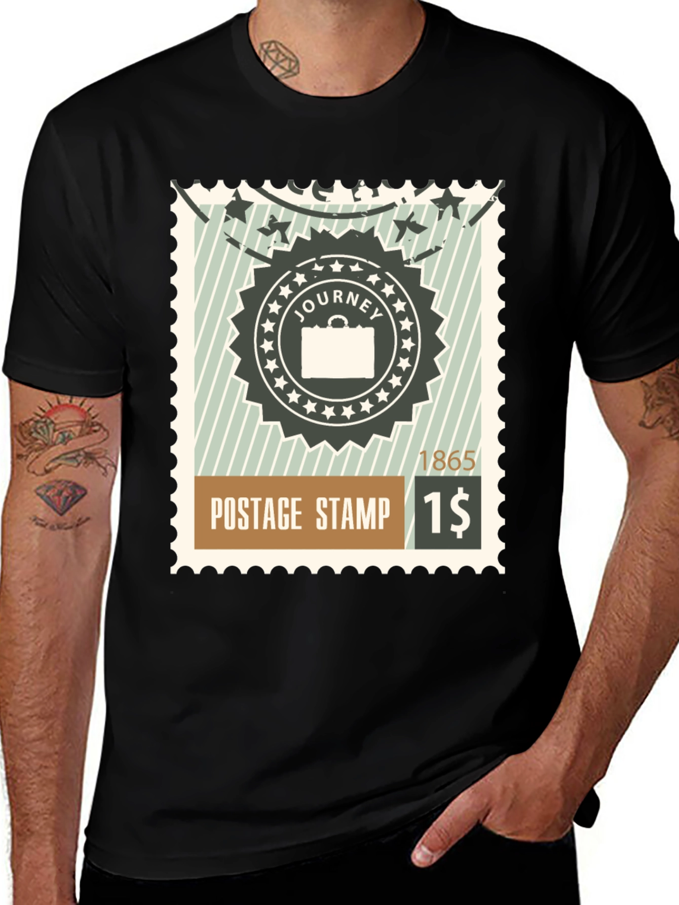 Journey Postage Stamp Graphic T-Shirt