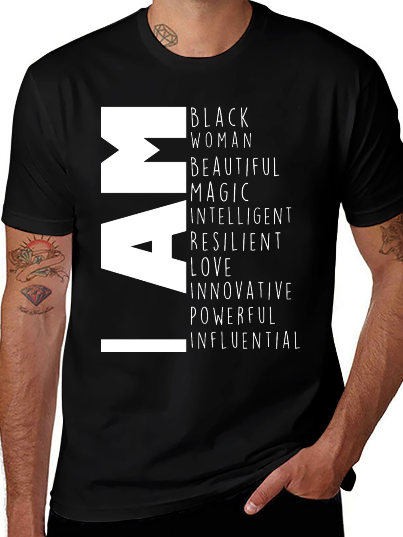 Variant 21 of I AM T-Shirt - Black Woman - Inspirational 