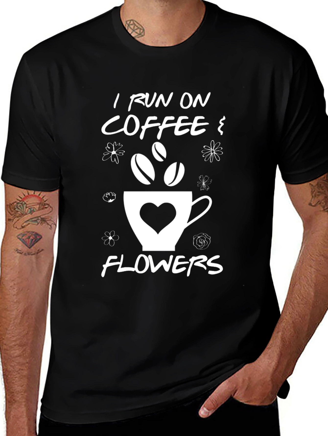 Variant 18 of Coffee and Flowers Graphic T-Shirt