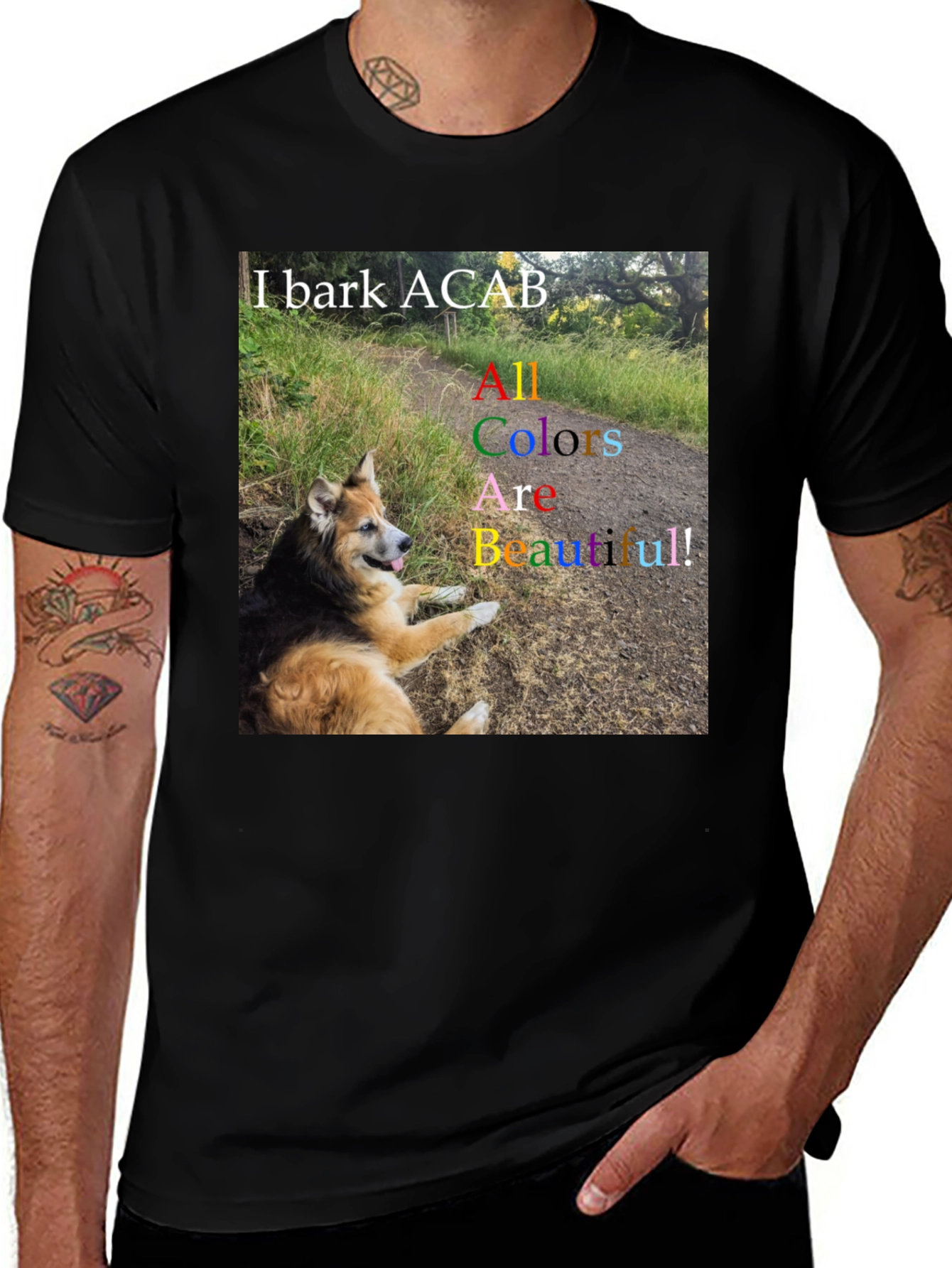 Variant 28 of ACAB Dog Graphic T-Shirt - All Colors Are Beautiful Tee