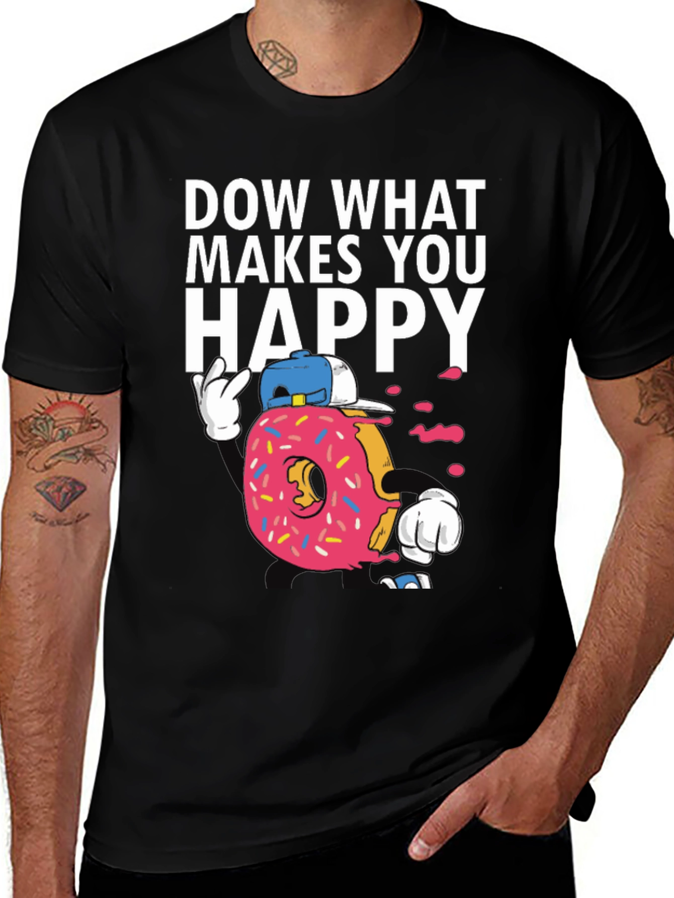Variant 24 of Funny Donut Graphic T-Shirt - Do What Makes You Happy