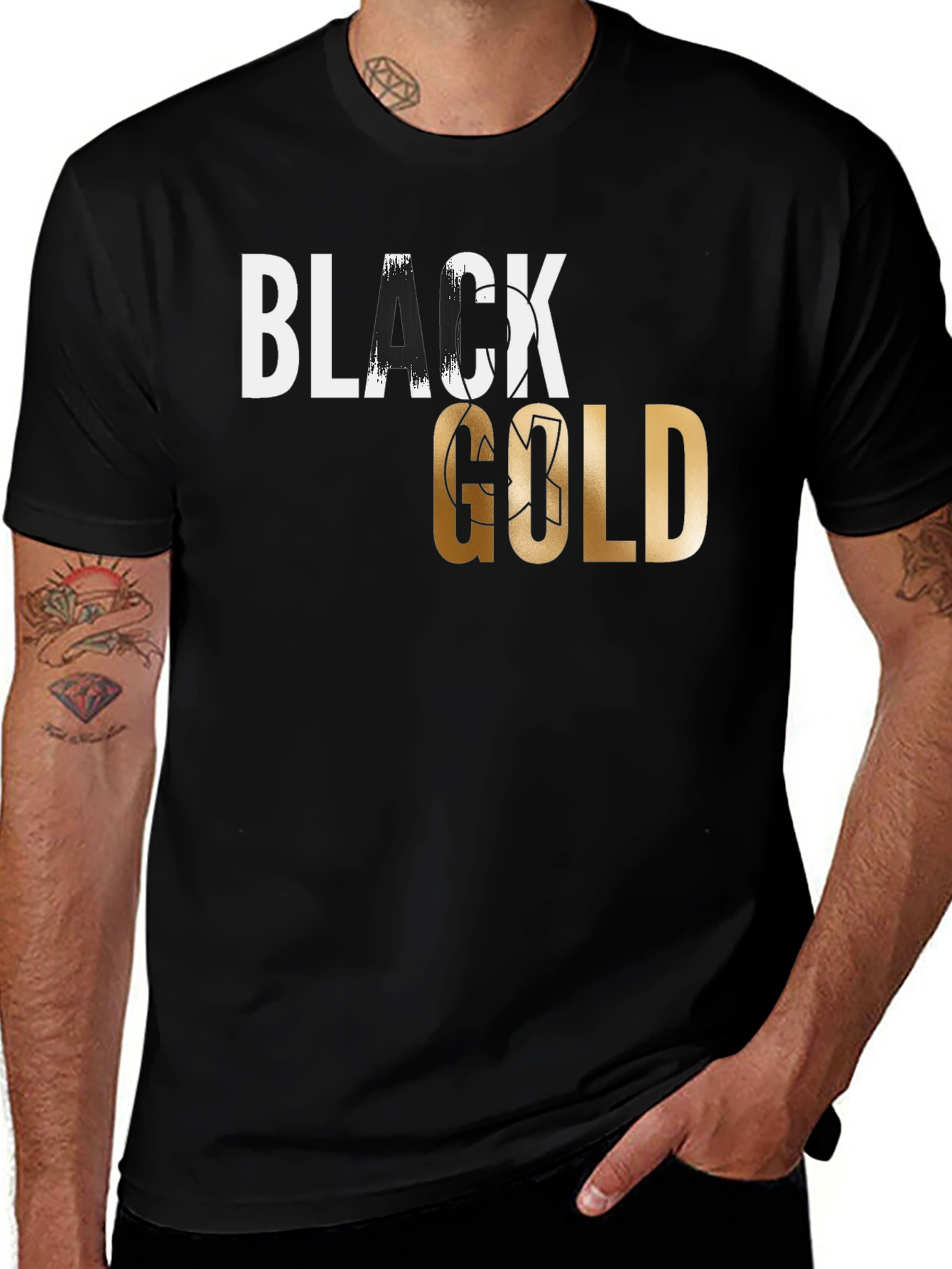 Variant 30 of Black and Gold Basketball Graphic Tee