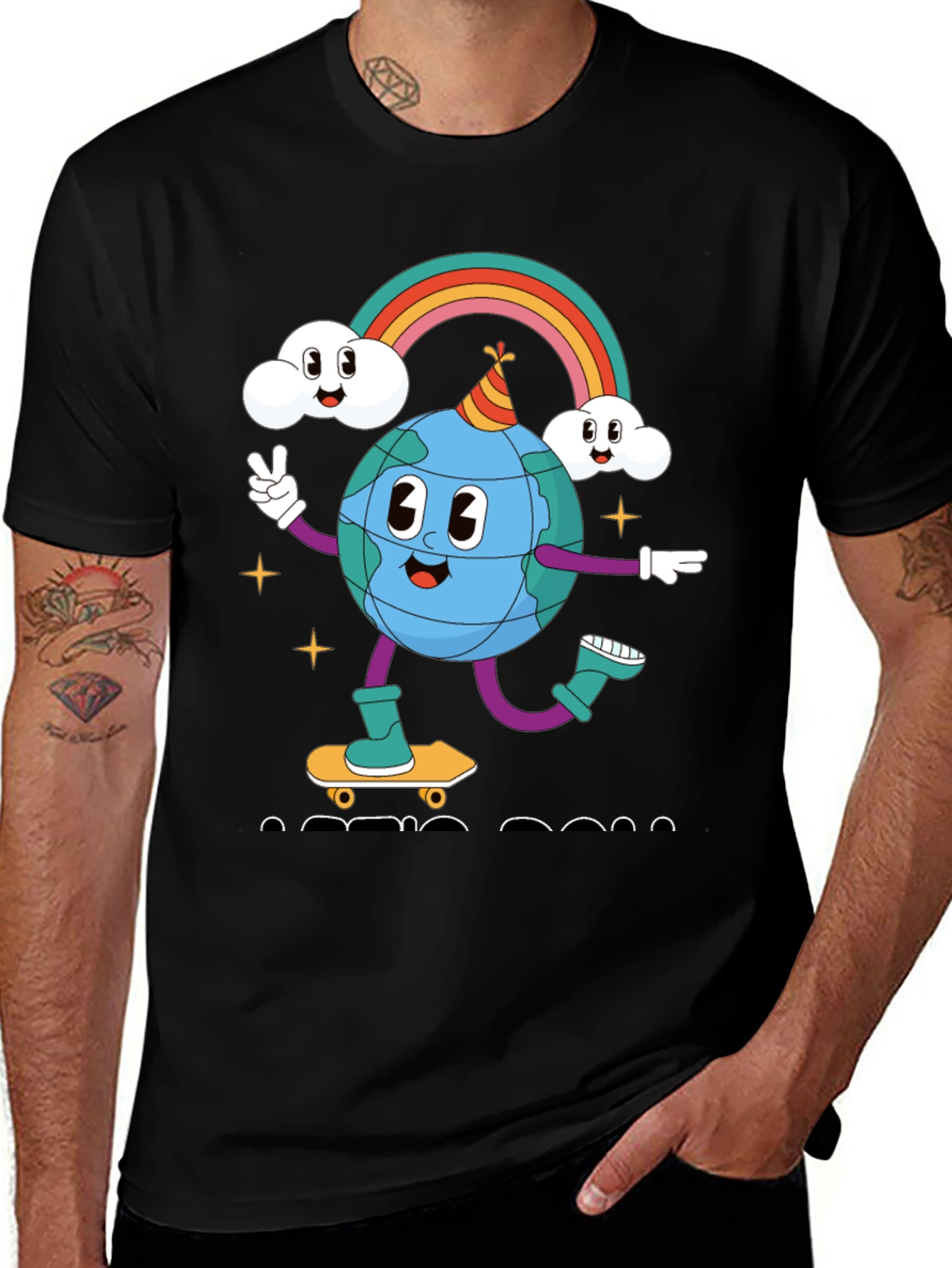 Variant 5 of Groovy Earth Skateboarder Tee