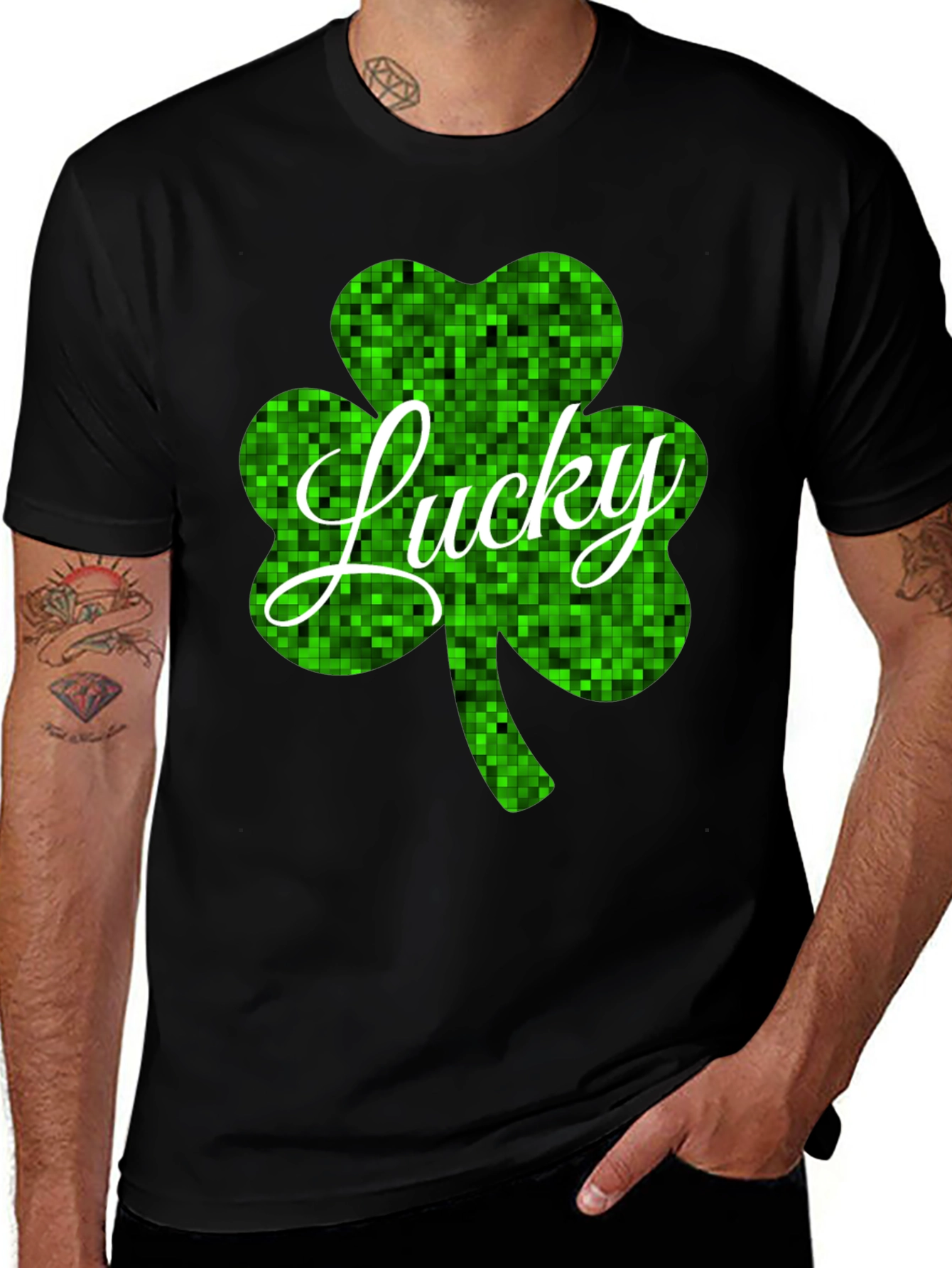 Lucky Shamrock Black T-Shirt