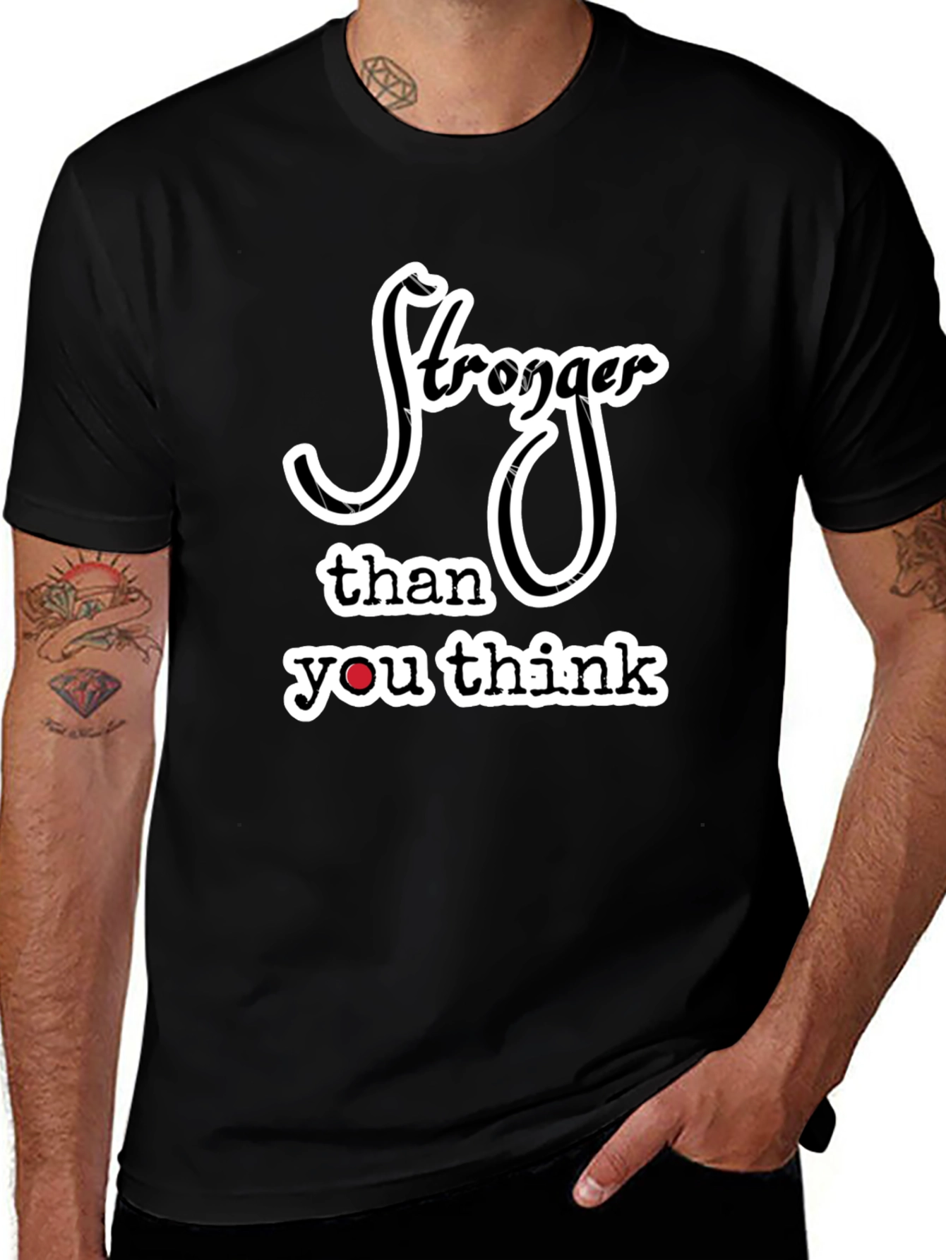 Variant 16 of Stronger Than You Think Black Graphic Tee