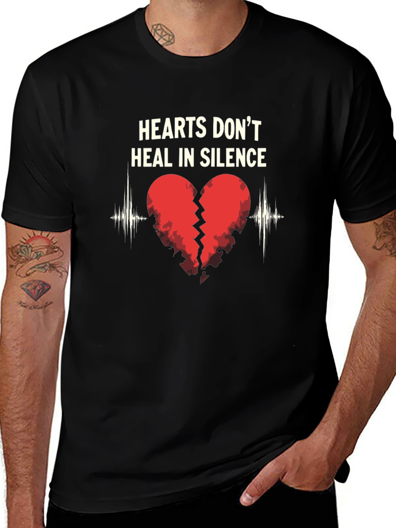 Variant 25 of Hearts Don't Heal Silence Graphic Tee