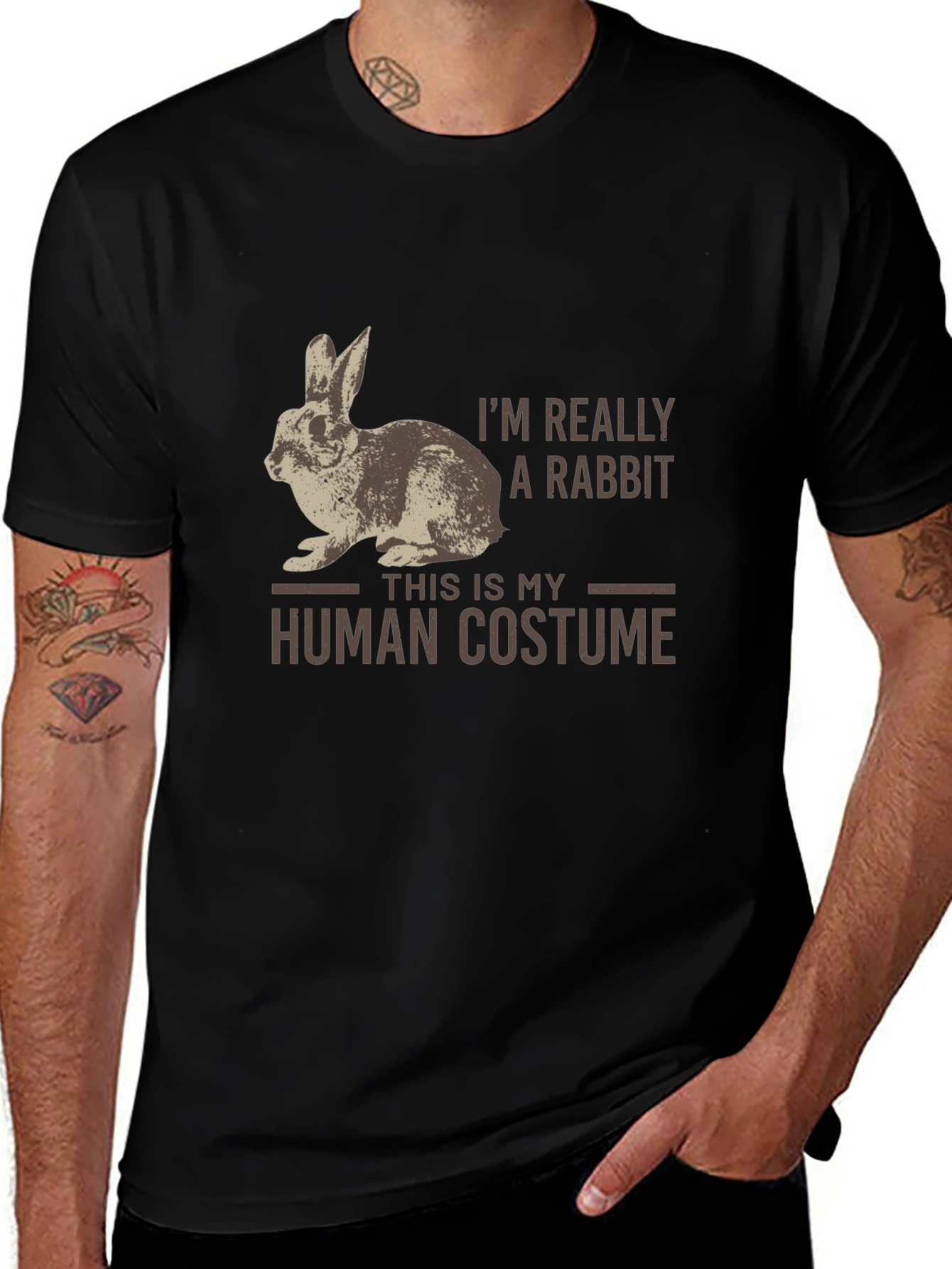 Variant 28 of Rabbit Human Costume Graphic Tee - Novelty T-Shirt