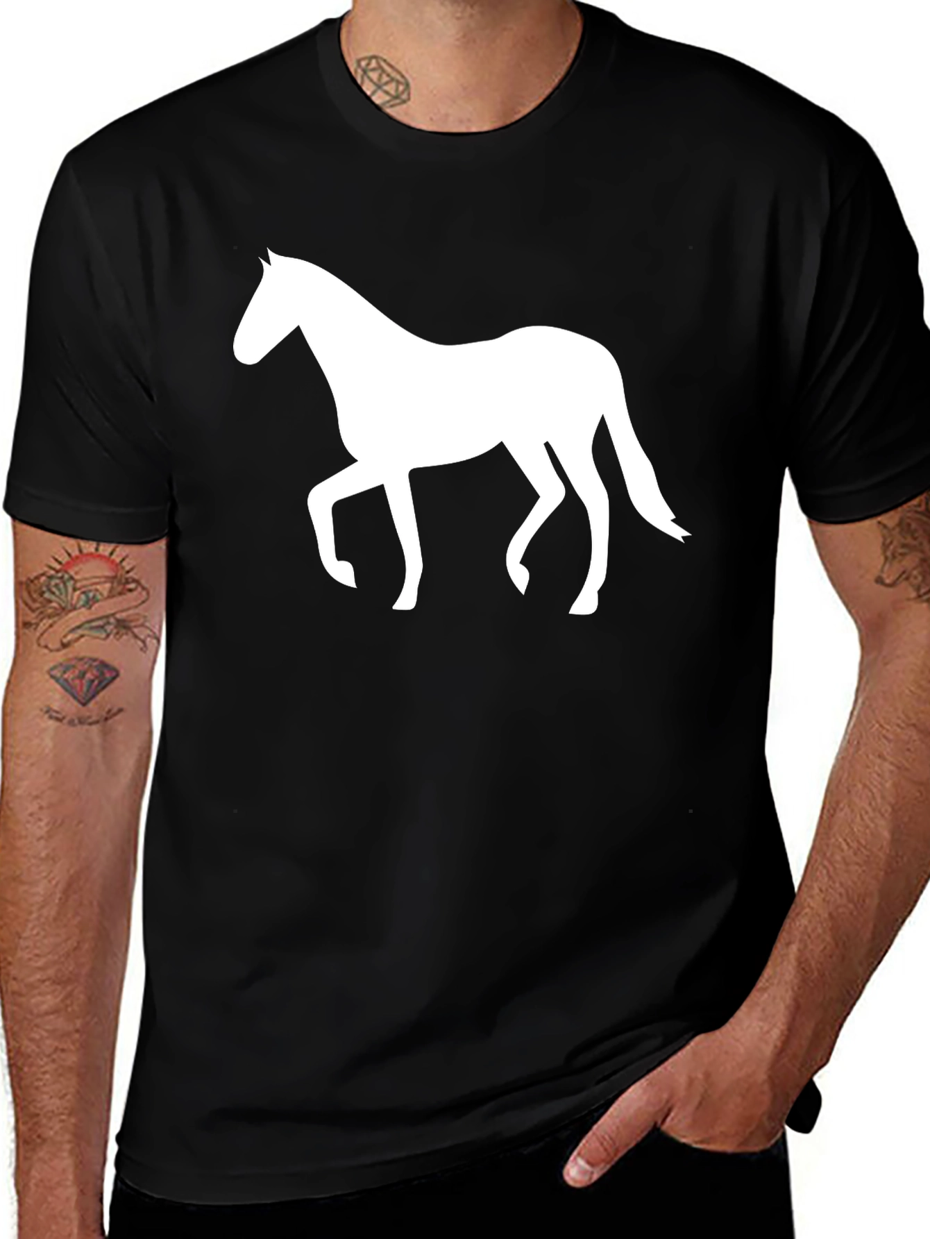 Variant 5 of Black Horse Silhouette T-Shirt