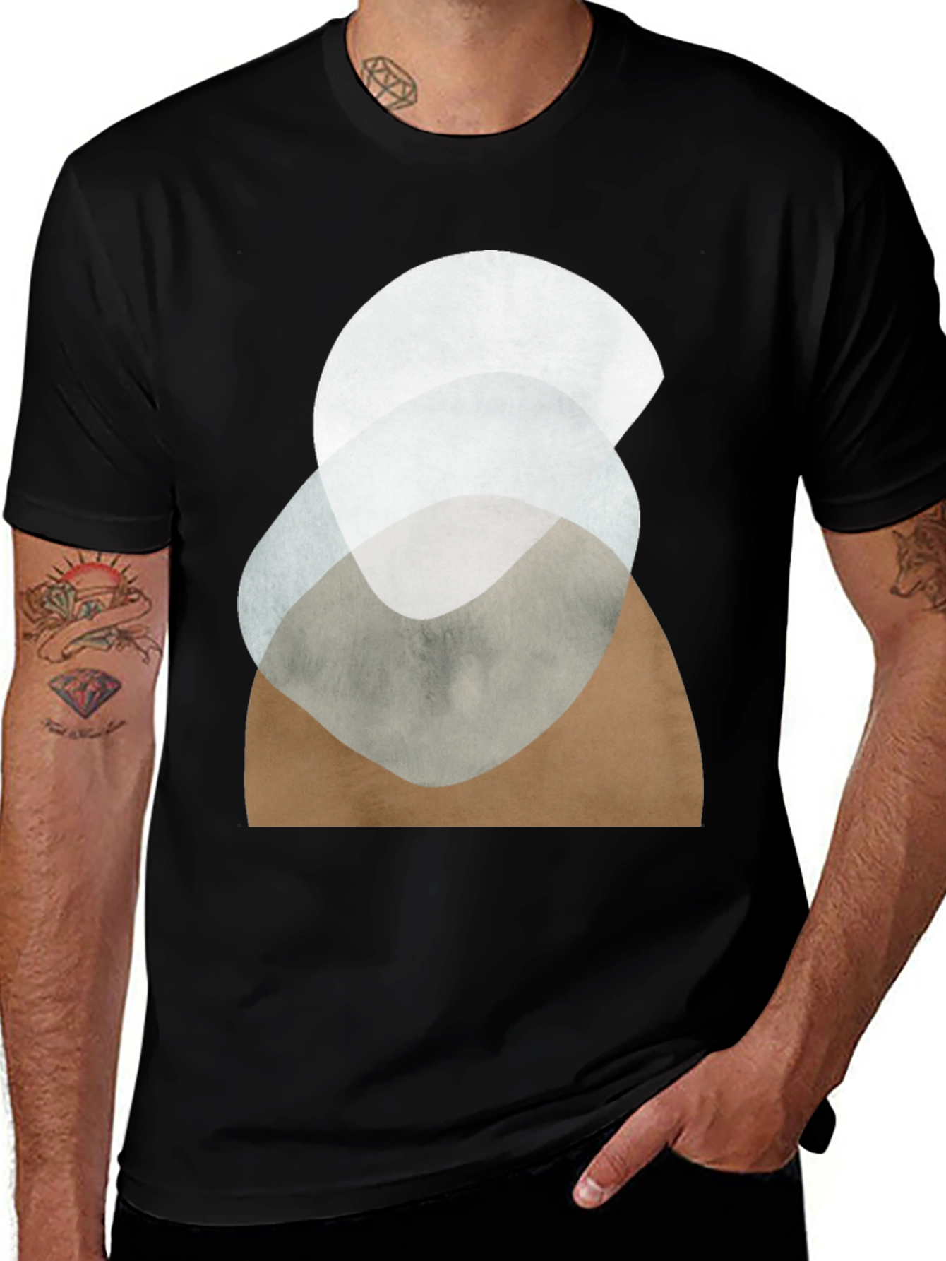 Variant 27 of Abstract Graphic Print Black T-Shirt