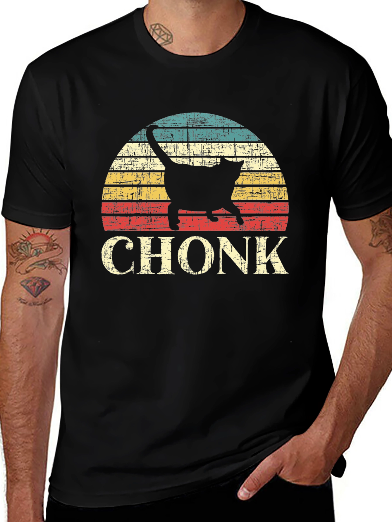 Variant 5 of Chonk Cat T-Shirt - Retro Style