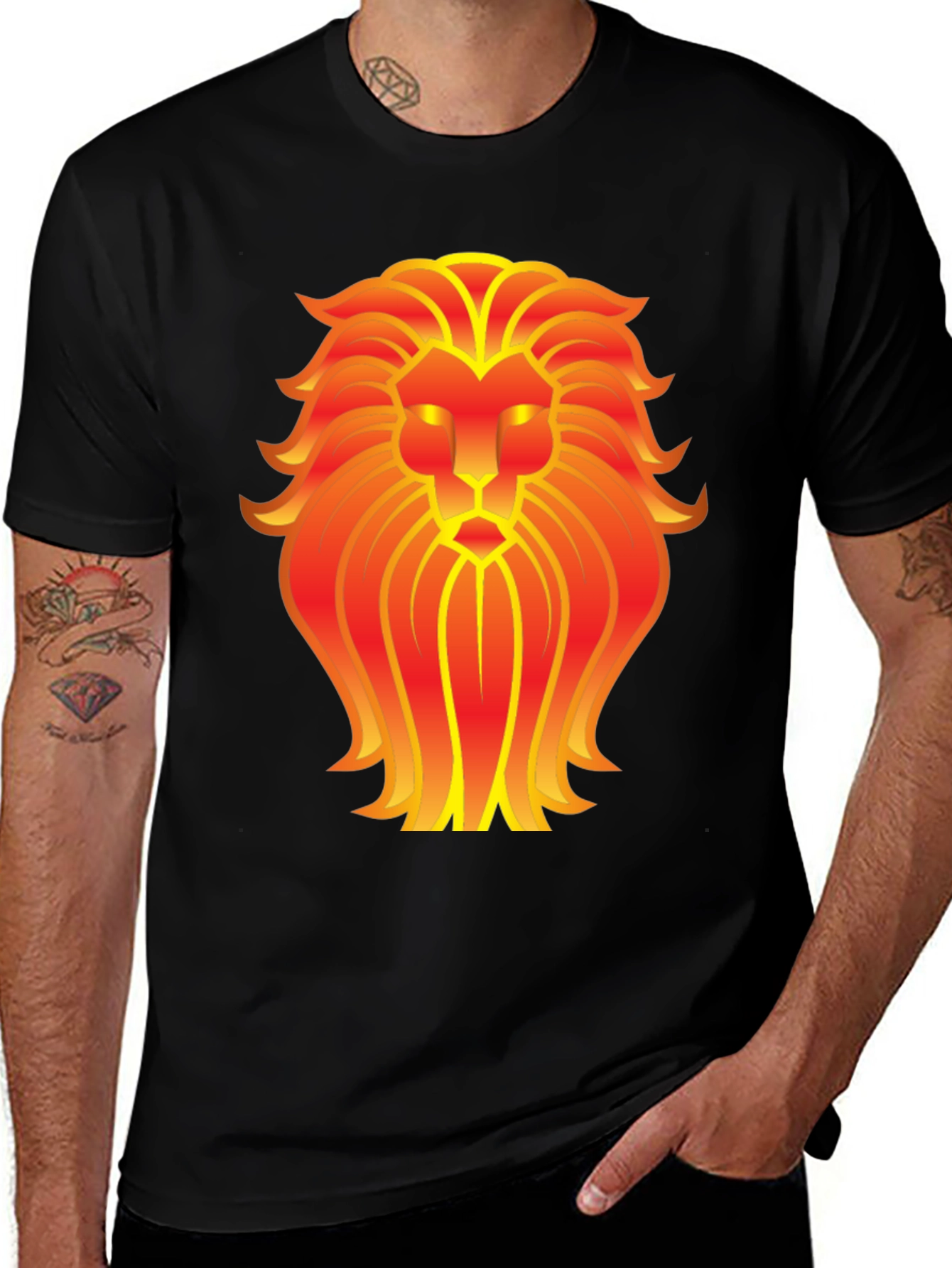 Variant 27 of Fiery Lion Graphic Tee - Bold Style