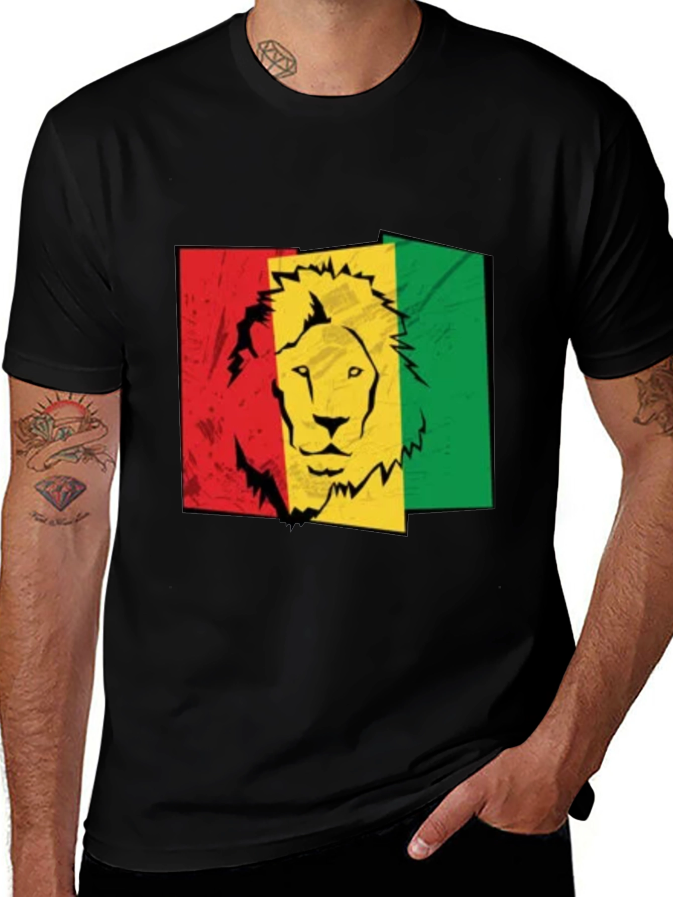 Variant 22 of Rasta Lion Graphic Tee - Reggae Style