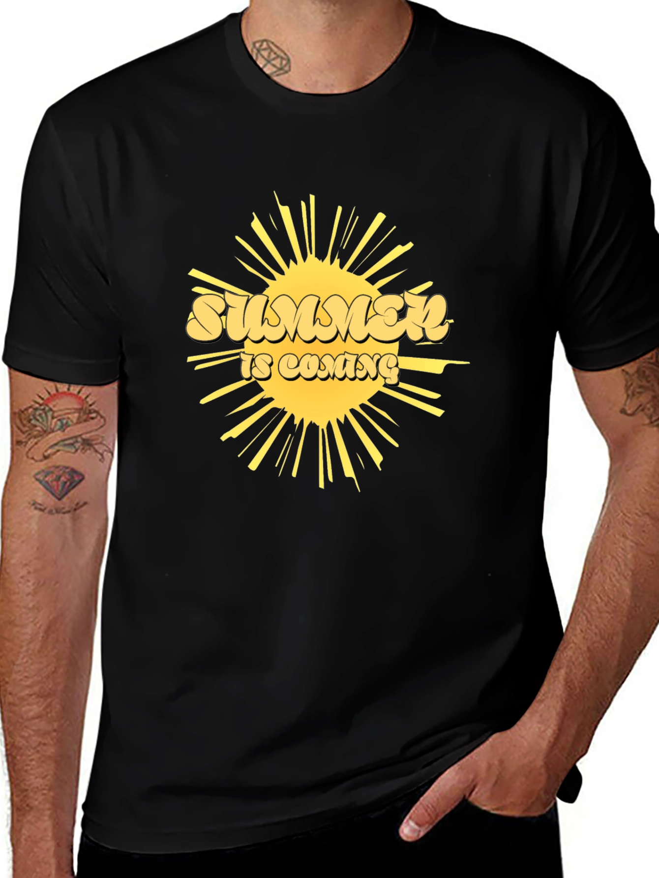 Variant 18 of Summer is Coming Black Graphic T-Shirt