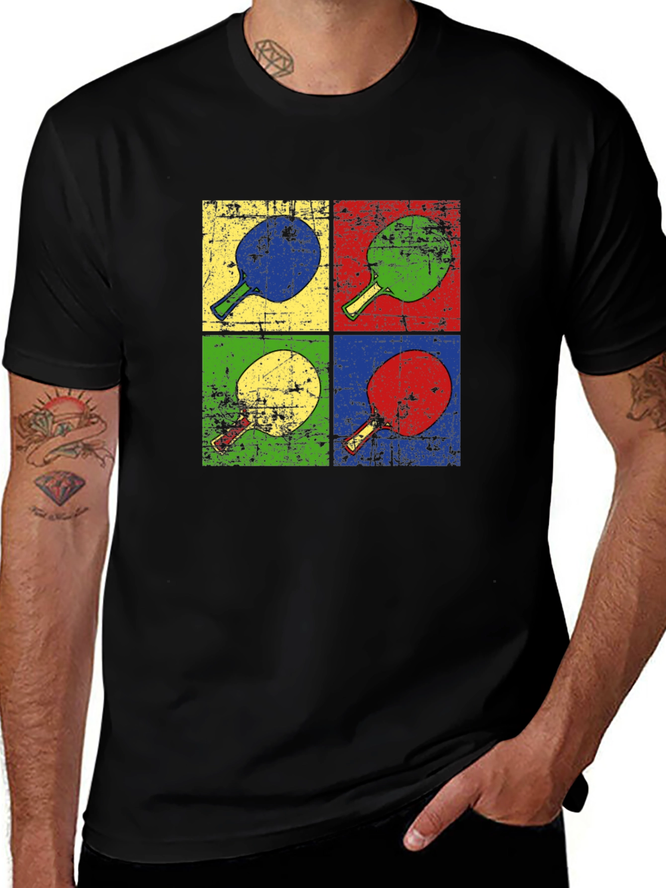 Variant 7 of Retro Pop Art Ping Pong Paddle T-Shirt