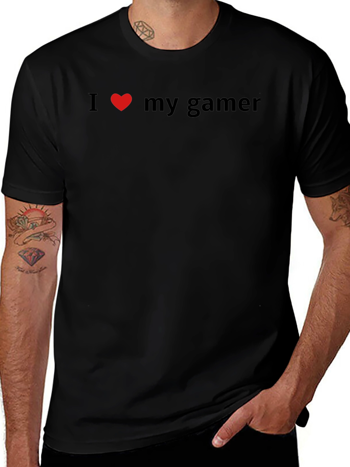 Variant 6 of I Love My Gamer Black Graphic Tee