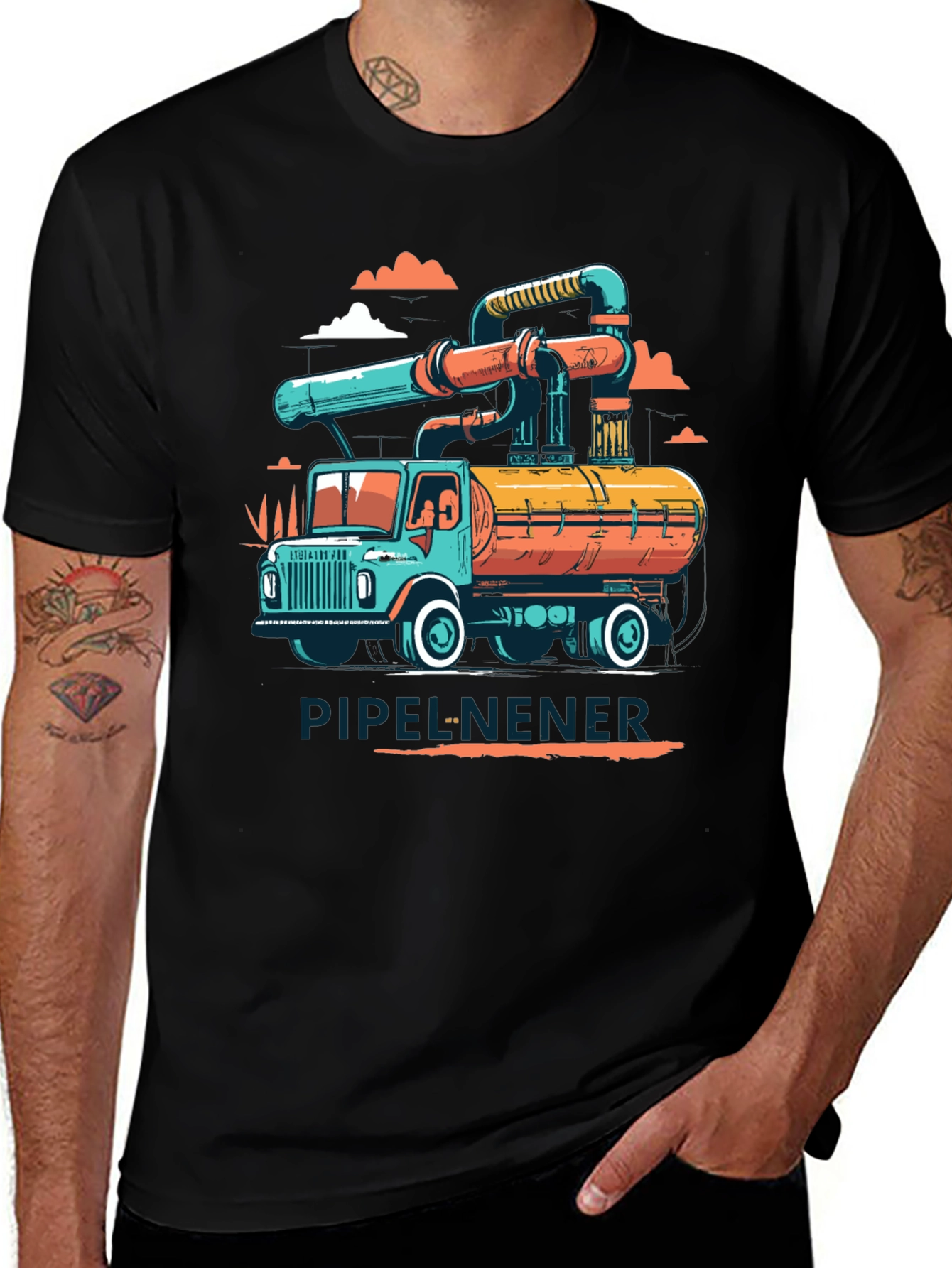 Variant 14 of Pipel Nener Truck Graphic Tee - Quirky Design!