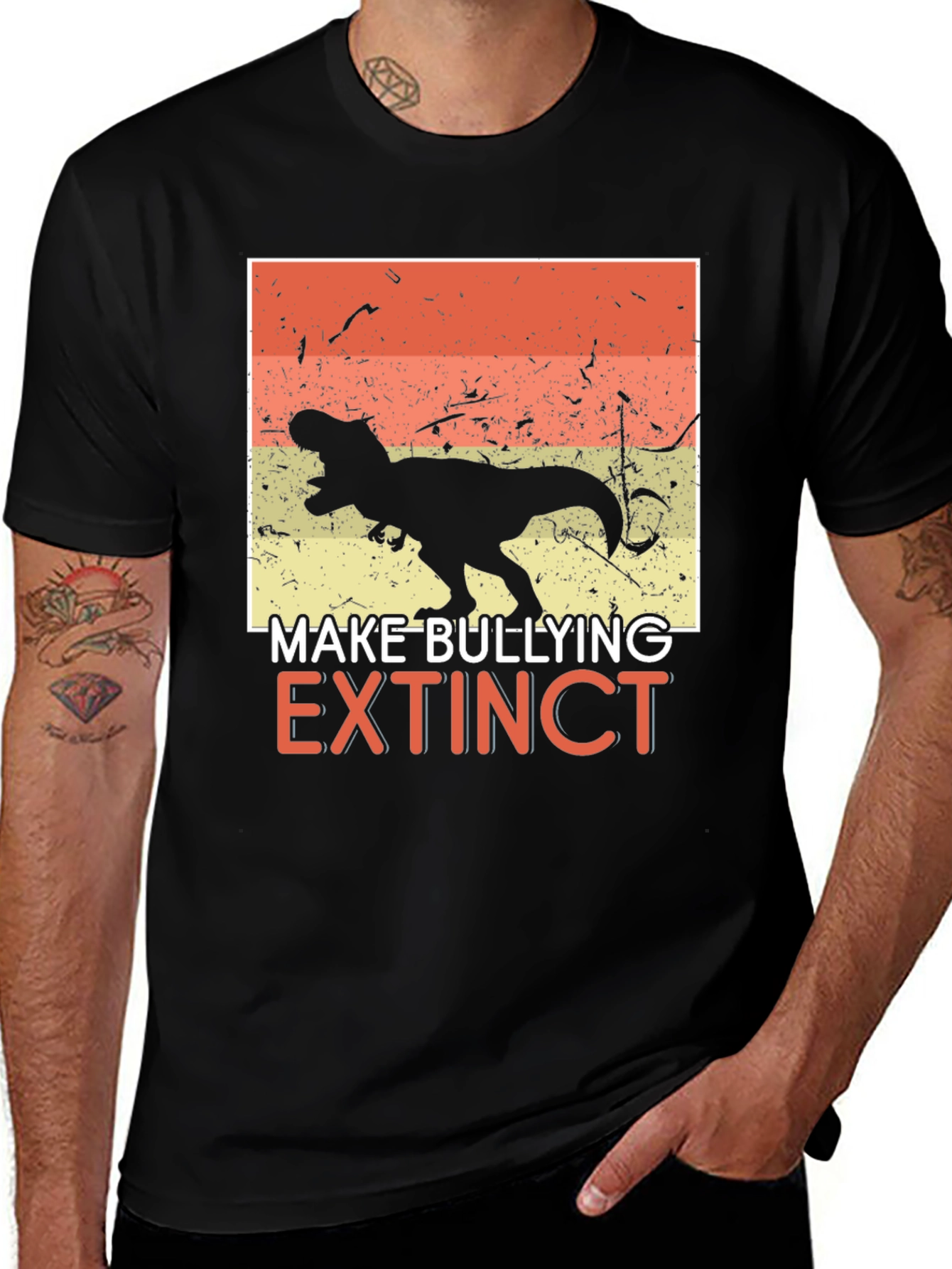 Variant 29 of Make Bullying Extinct T-Rex Graphic Tee