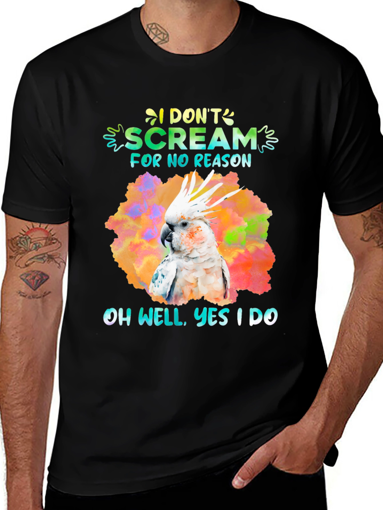 Funny Parrot T-Shirt - I Don't Scream For No Reason Tee